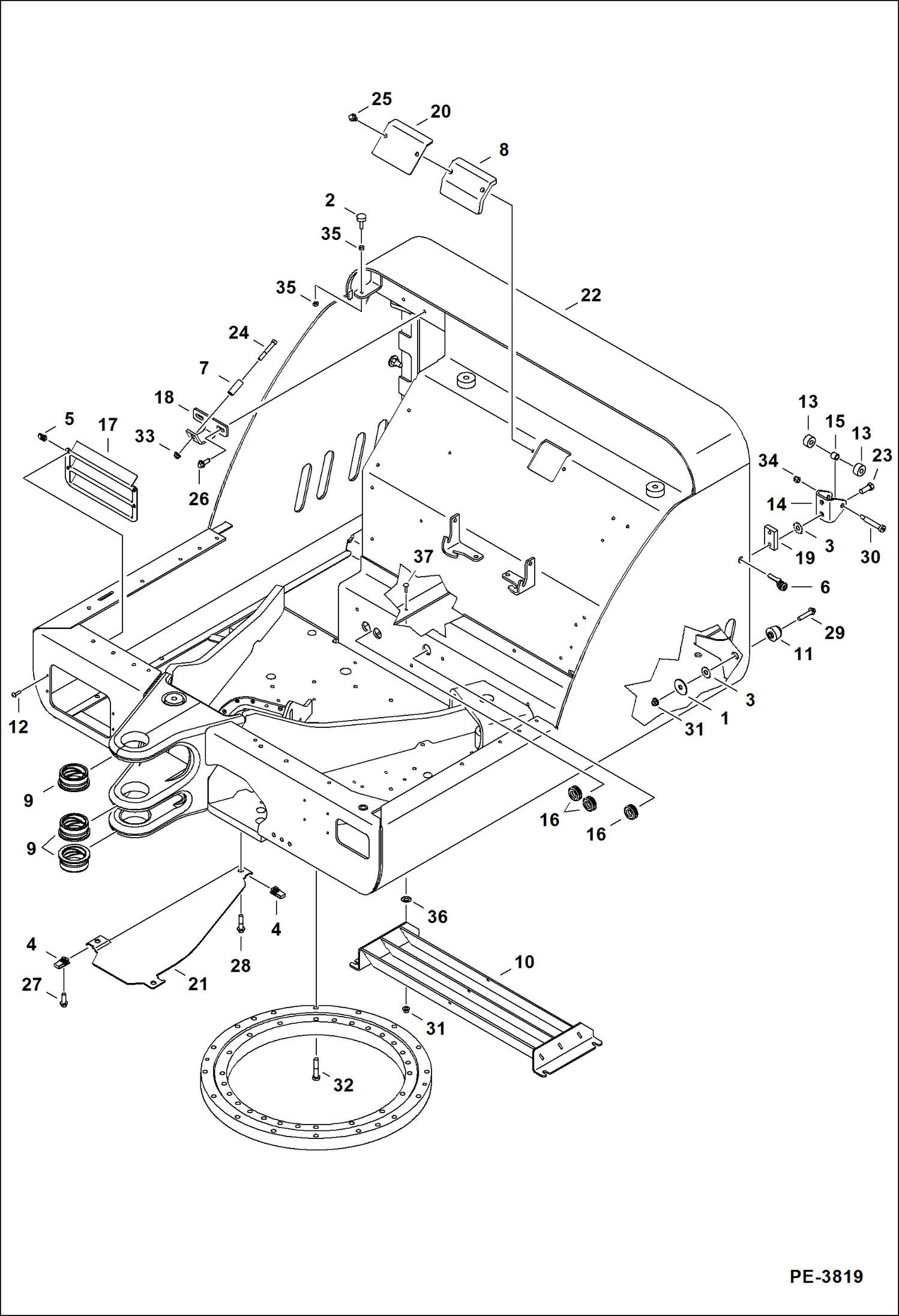 Схема запчастей Bobcat 329 - UPPERSTRUCTURE MAIN FRAME