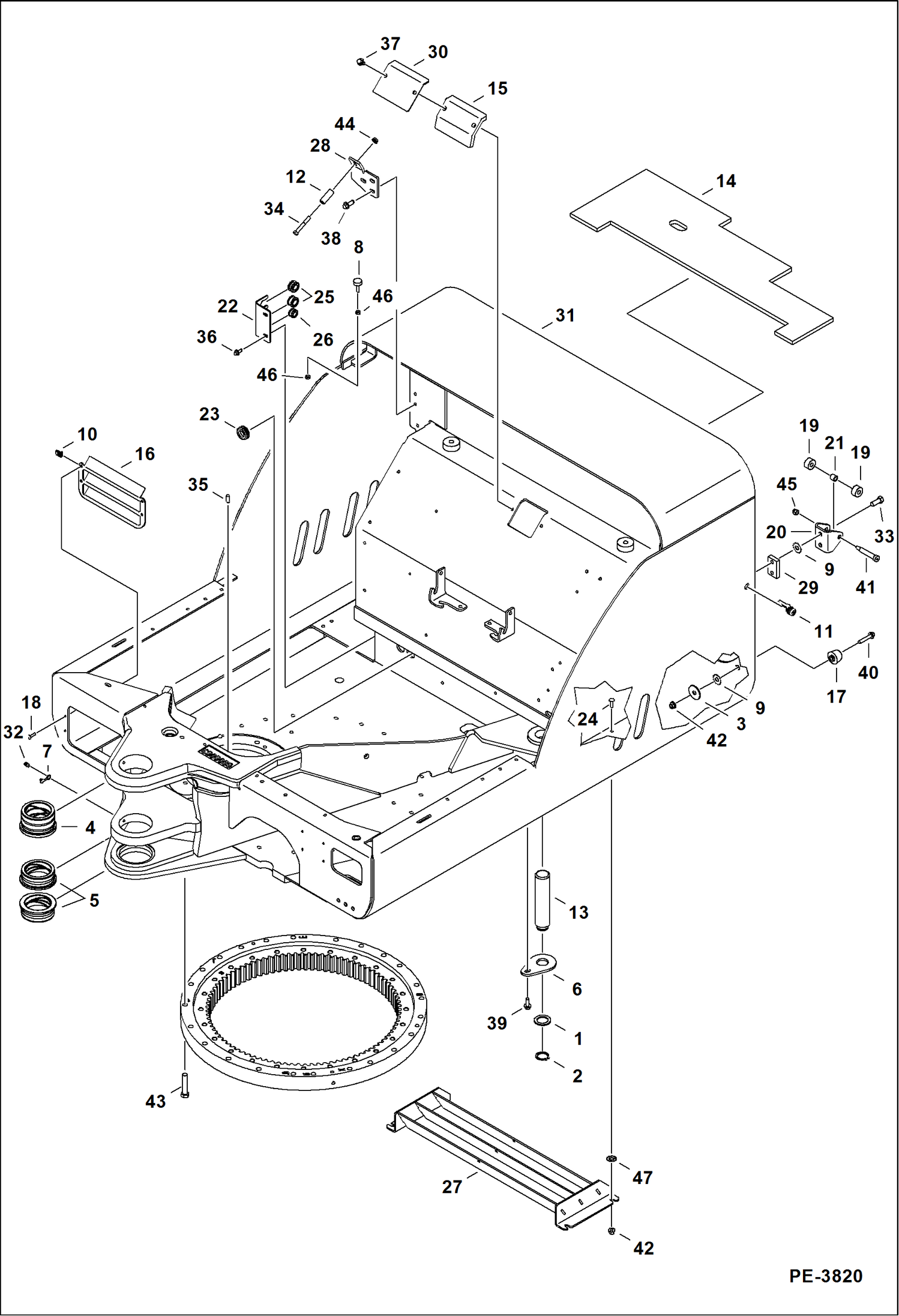 Схема запчастей Bobcat 337 - UPPERSTRUCTURE MAIN FRAME