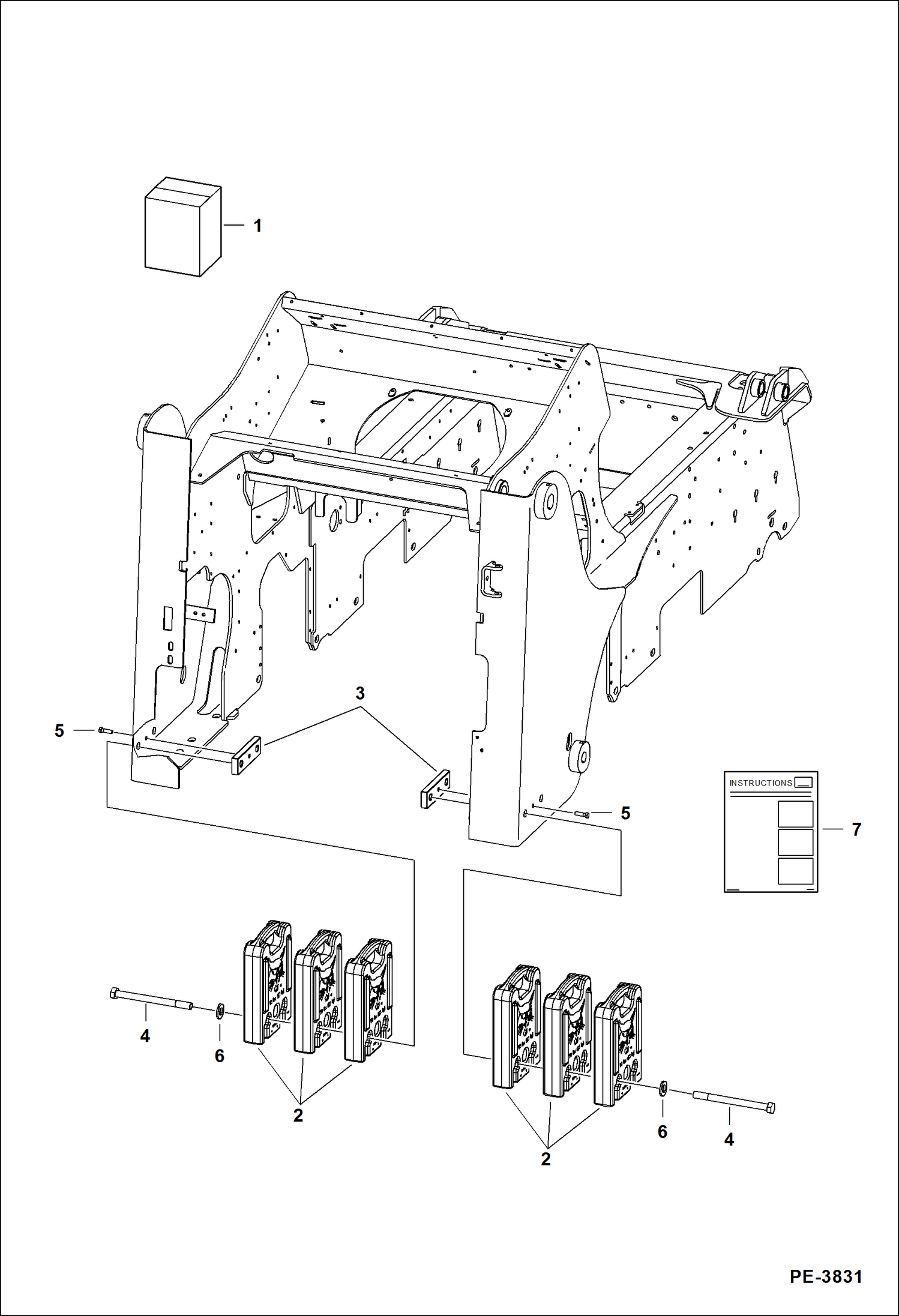 Схема запчастей Bobcat A-Series - COUNTERWEIGHT KIT (300 lb) (136 kg) ACCESSORIES & OPTIONS