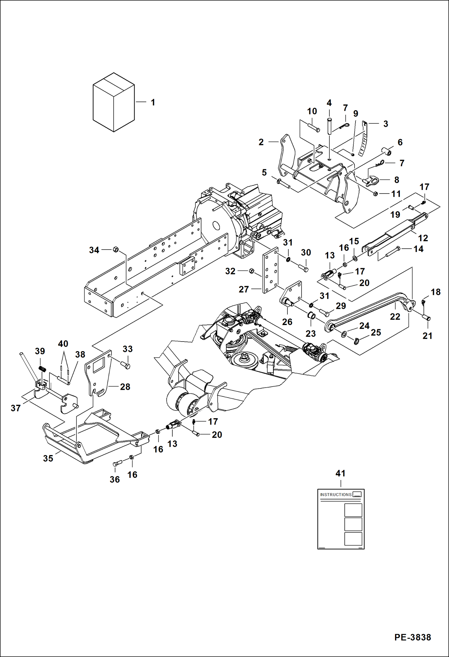 Схема запчастей Bobcat MOWER - MOWER (Mounting Kit) (MM54 AB4D) Компактные тракторы