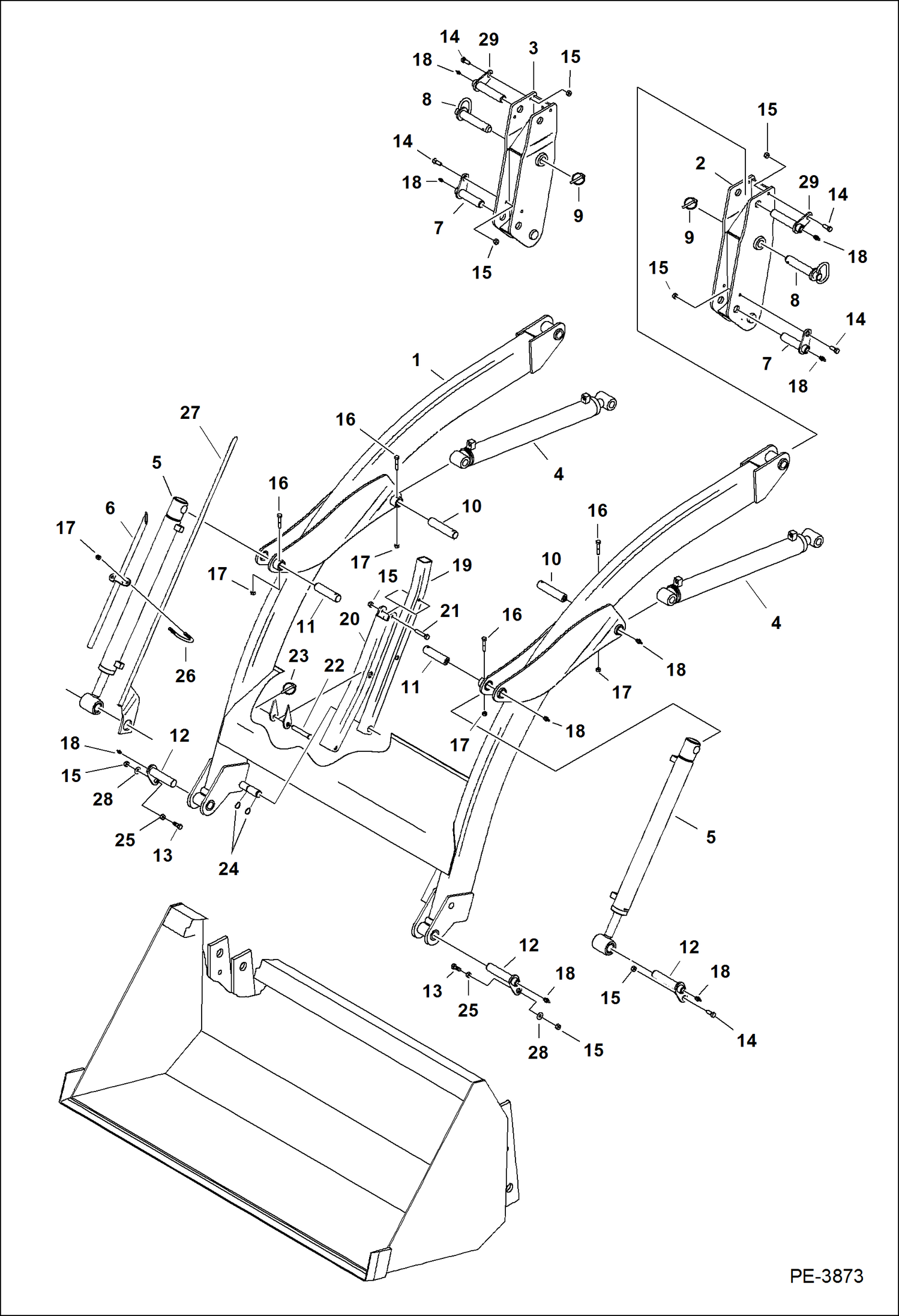 Схема запчастей Bobcat LOADER - TRACTOR LOADER 8TL (AE3C) (Main Frame) Компактные тракторы