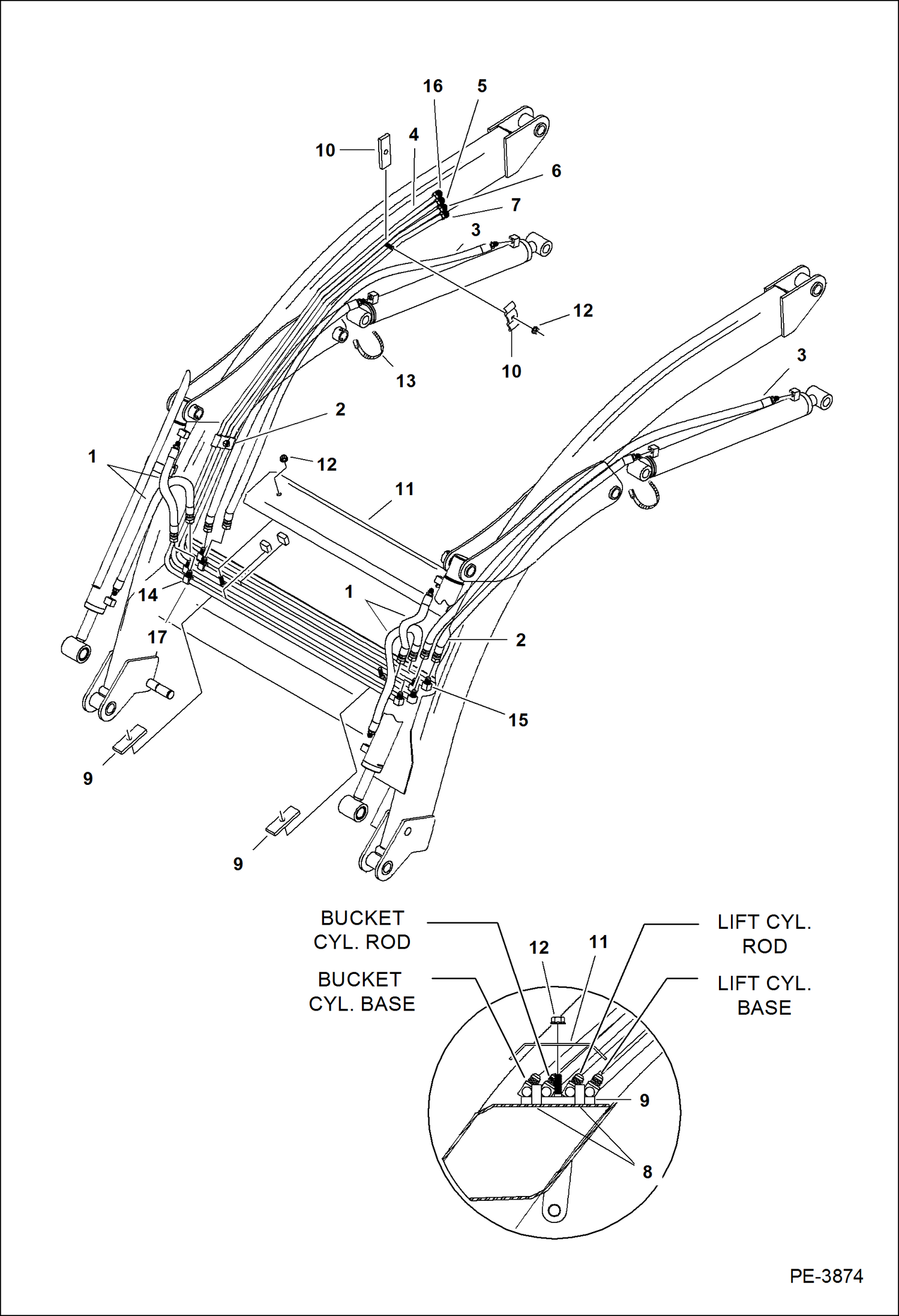 Схема запчастей Bobcat LOADER - TRACTOR LOADER 8TL (AE3C) (Hydraulic System) Компактные тракторы