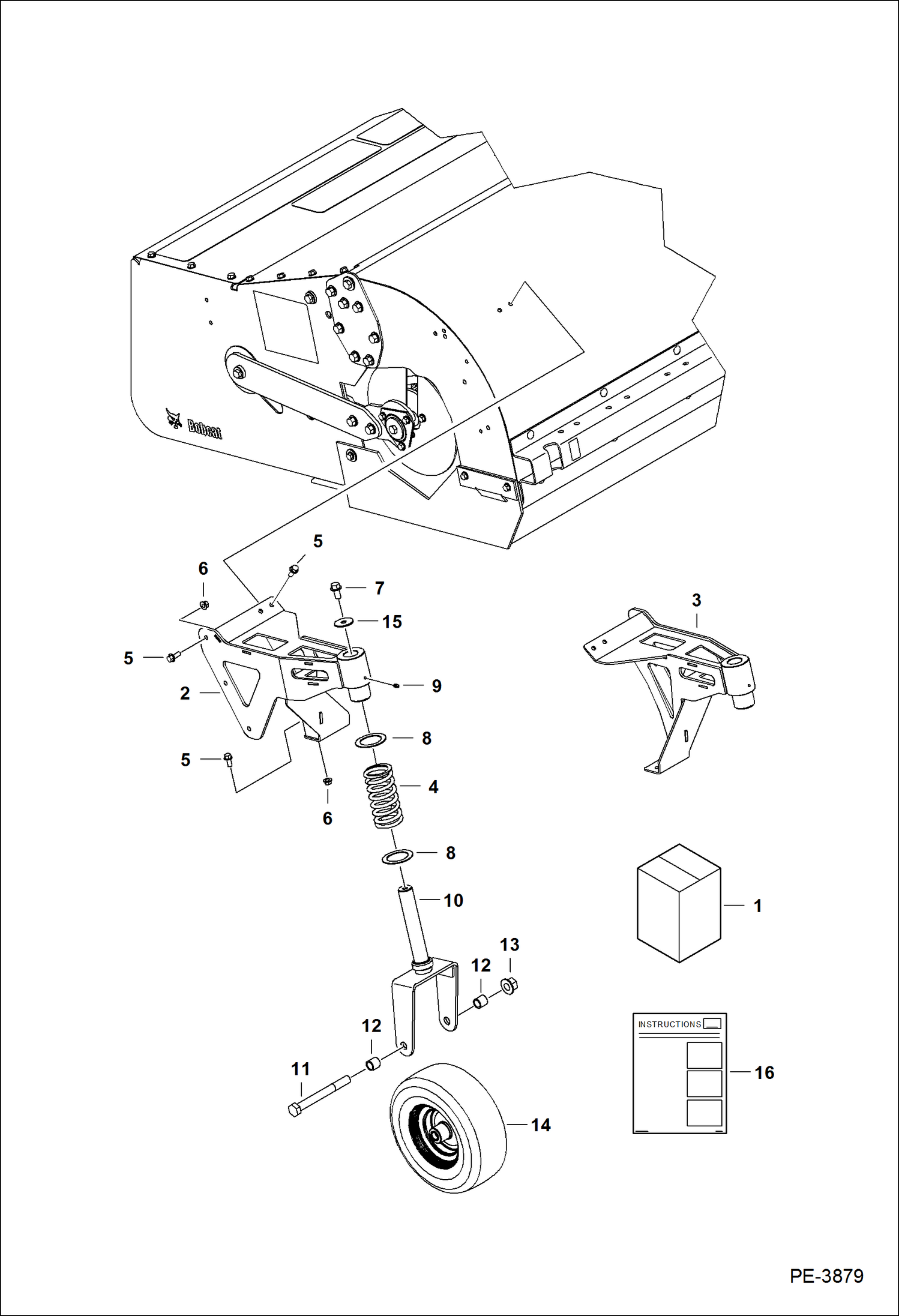 Схема запчастей Bobcat SWEEPER - SWEEPER (Wheel Kit) (84 A00A) Loader