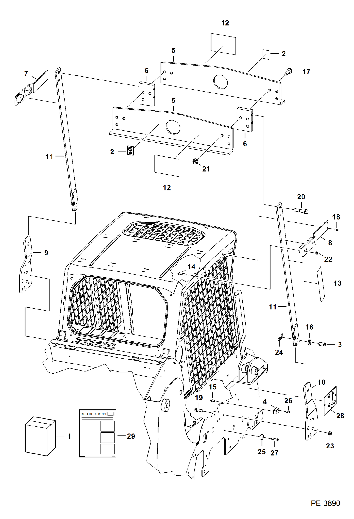 Схема запчастей Bobcat S-Series - LIFT KIT (Single Point) (For Use W/Window Rib Kit) ACCESSORIES & OPTIONS