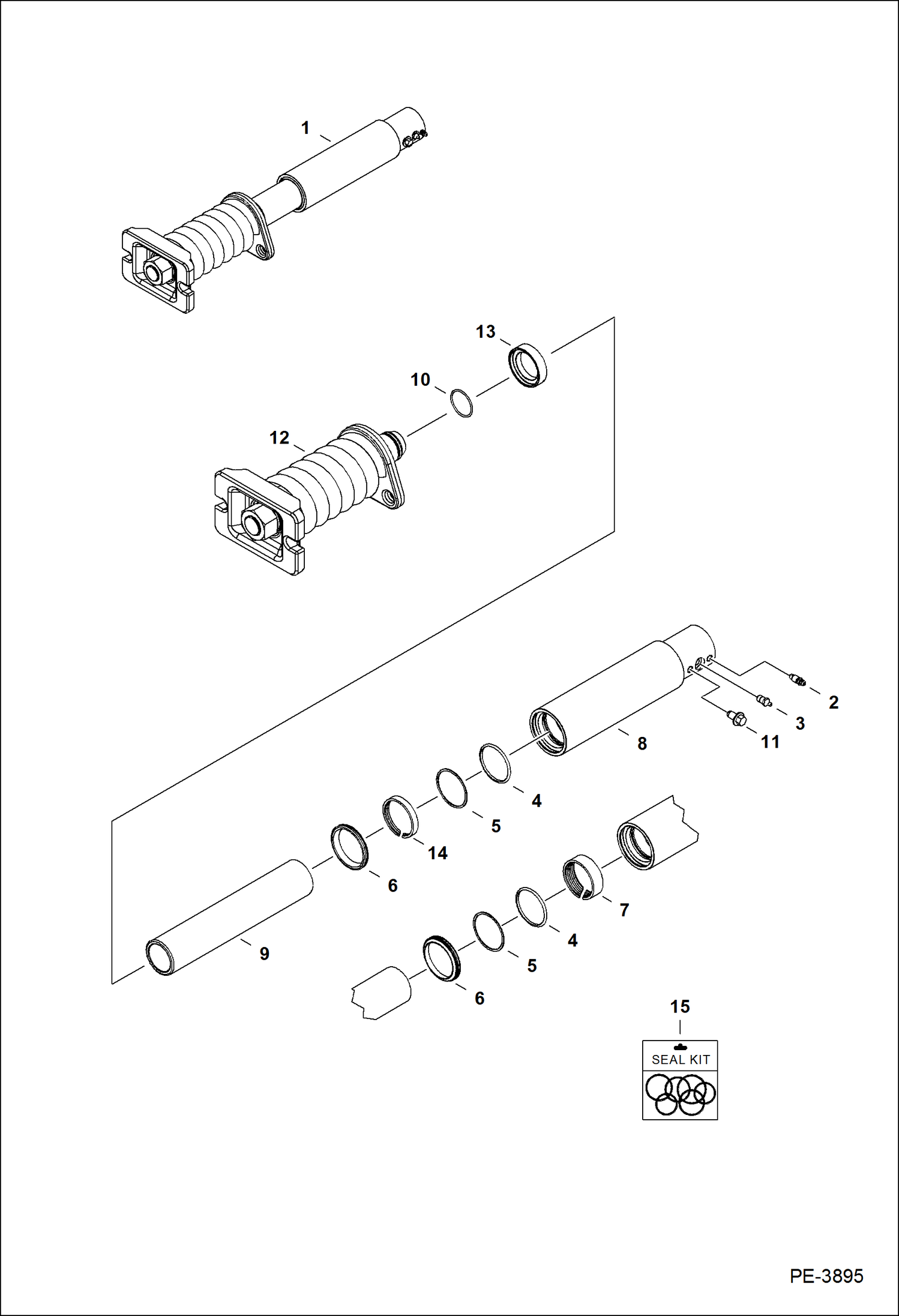 Схема запчастей Bobcat 325 - TRACK TENSIONER (W/Replaceable Shaft) UNDERCARRIAGE