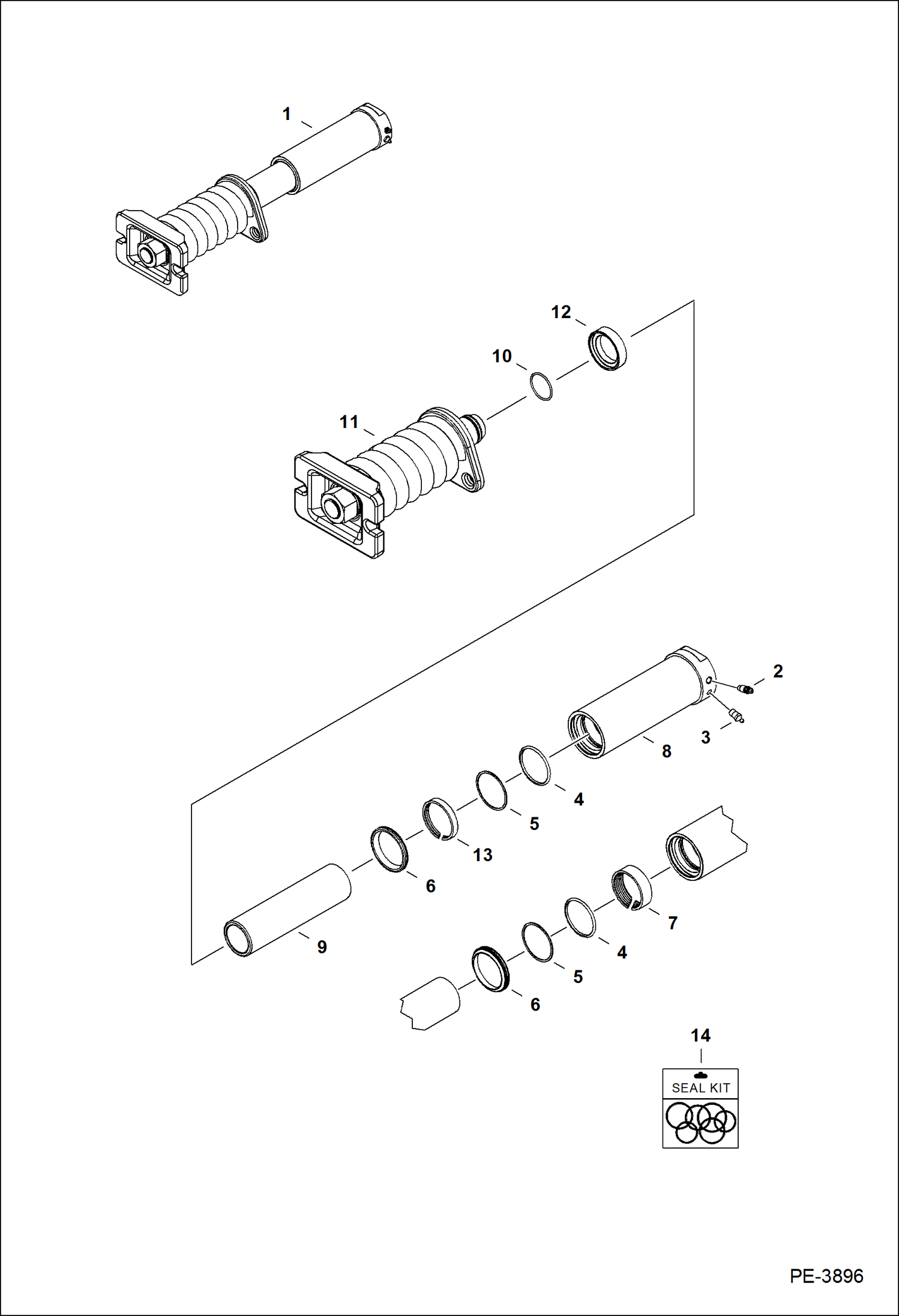 Схема запчастей Bobcat E32 - TRACK TENSIONER UNDERCARRIAGE