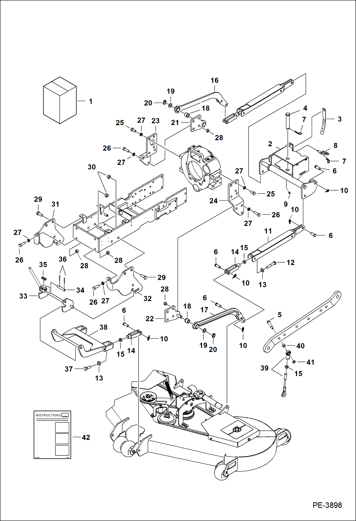 Схема запчастей Bobcat MOWER - MOWER (Mounting Kit) (MM66 AB4C) Компактные тракторы