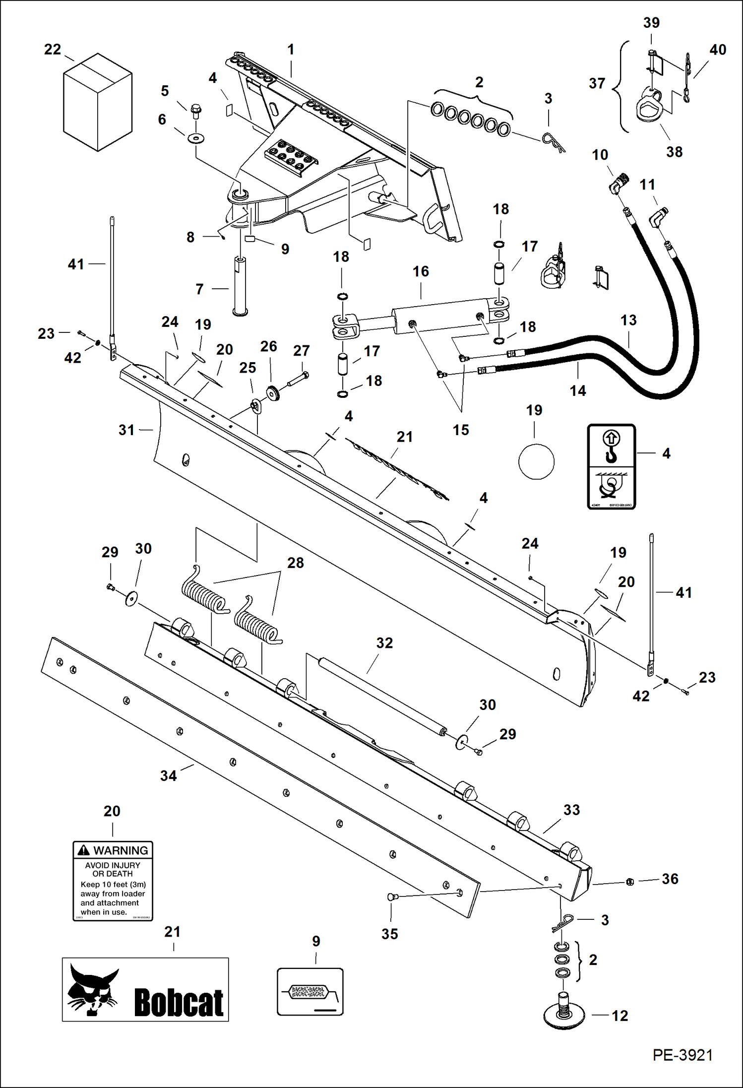 Схема запчастей Bobcat SNOW BLADE - SNOW BLADE - HEAVY DUTY (86 A59L) (96 AD60) (108 AD5S) Loader