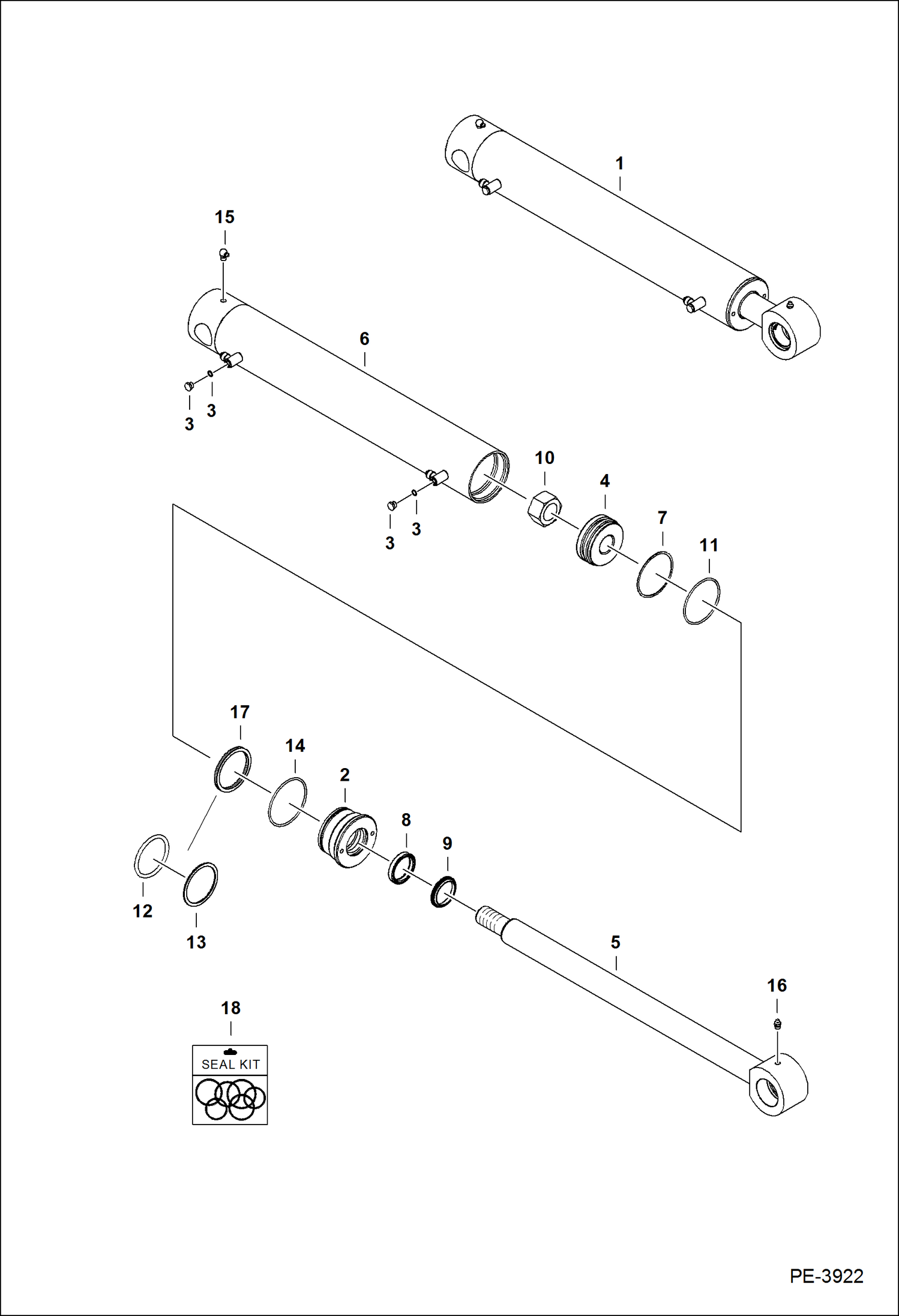 Схема запчастей Bobcat E35 - ANGLE BLADE CYLINDER HYDRAULIC SYSTEM