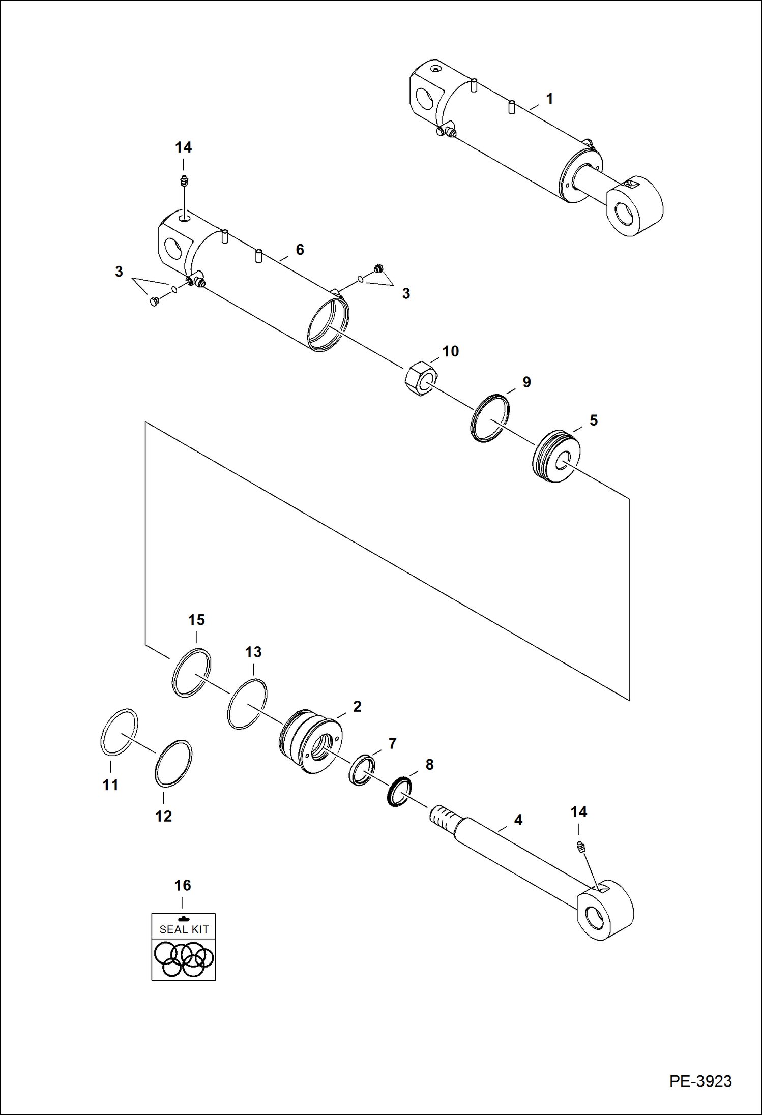 Схема запчастей Bobcat E32 - BLADE CYLINDER HYDRAULIC SYSTEM