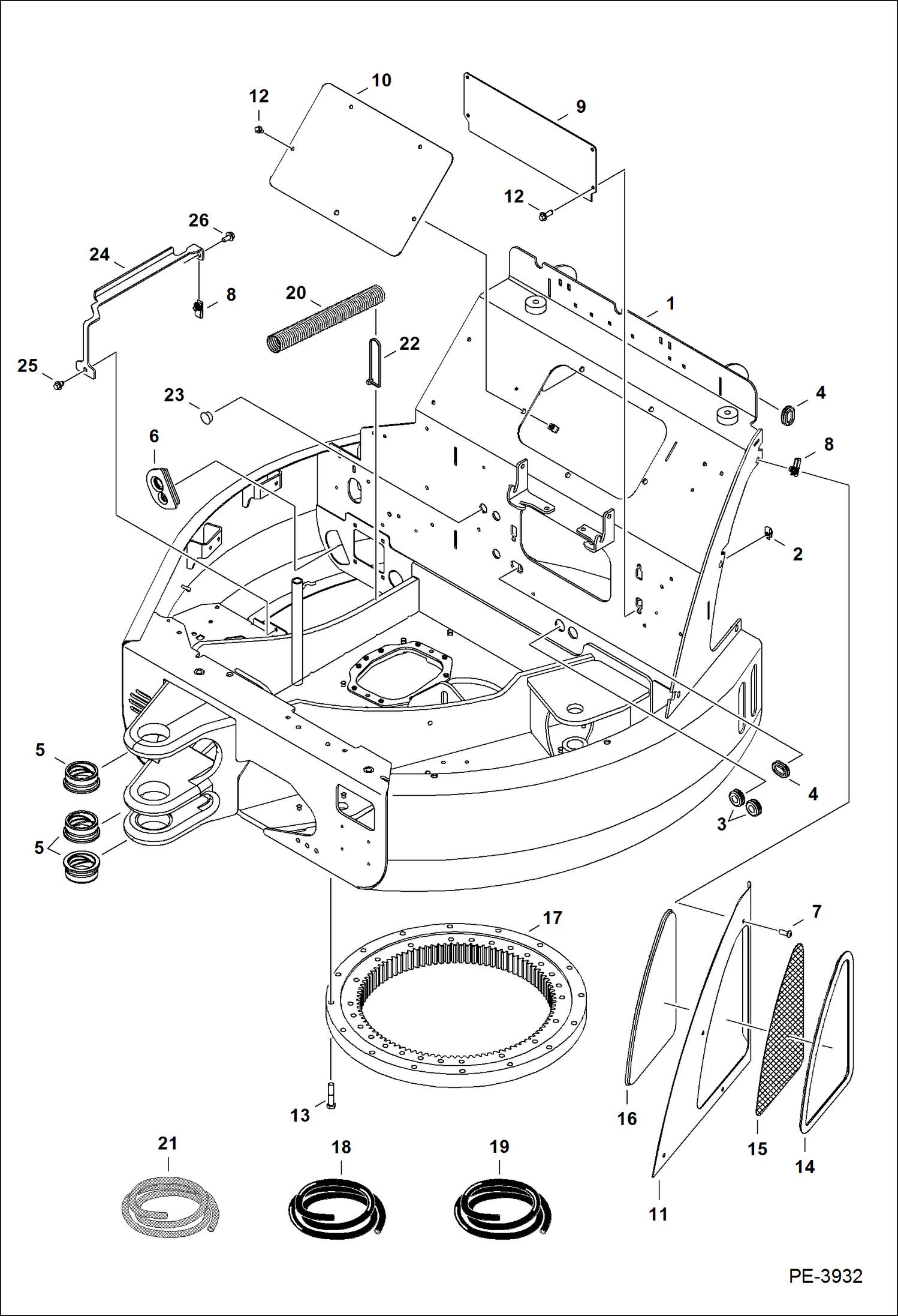 Схема запчастей Bobcat 425 - UPPERSTRUCTURE MAIN FRAME