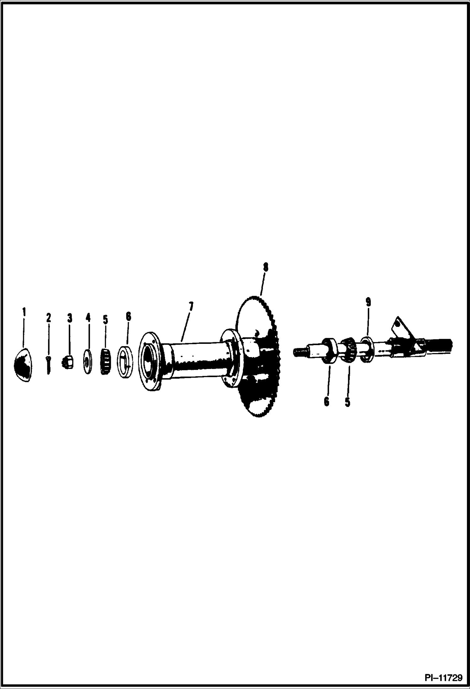 Схема запчастей Bobcat 200s - FRONT DRIVE HUB DRIVE TRAIN