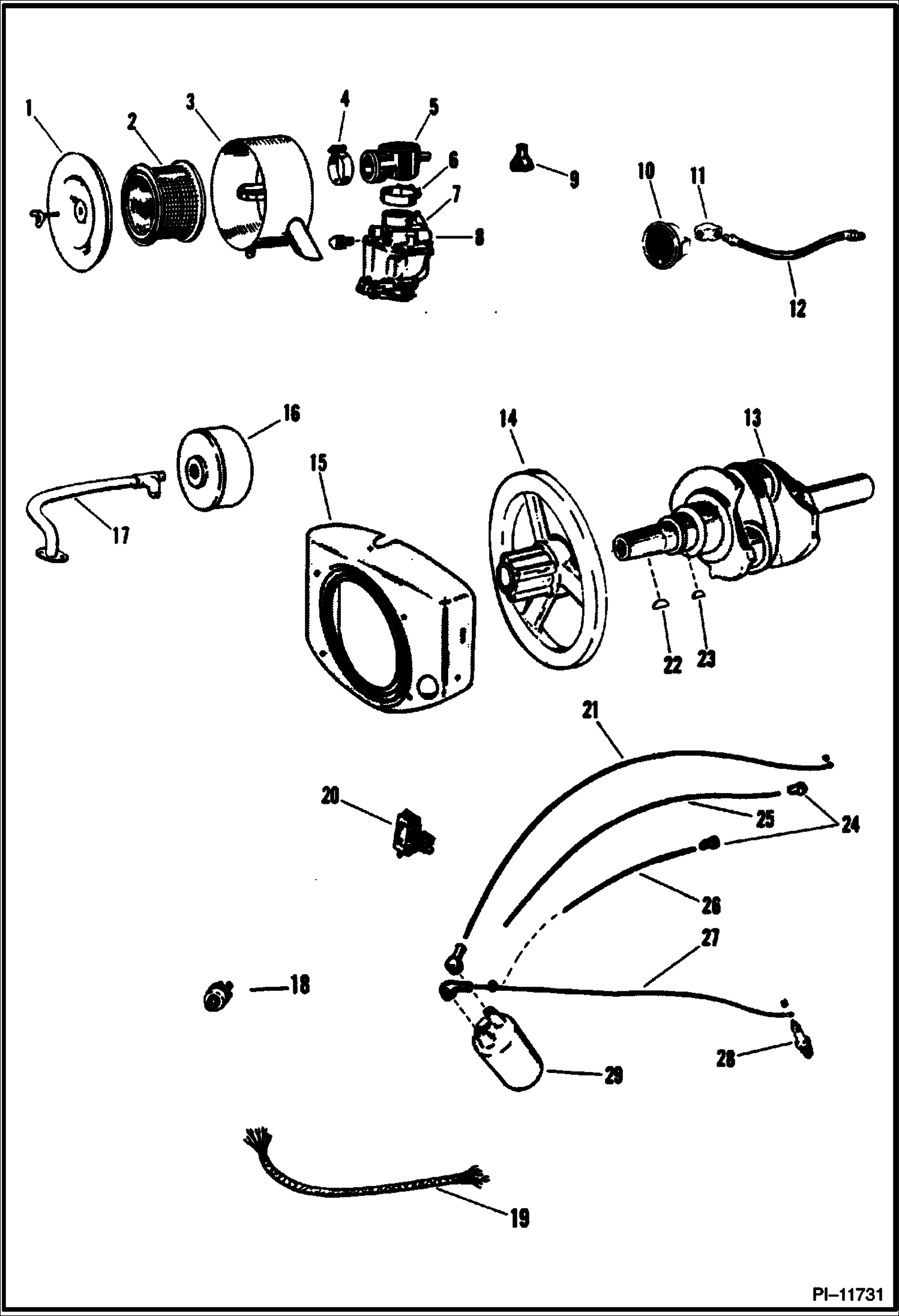 Схема запчастей Bobcat 200s - ENGINE PARTS POWER UNIT