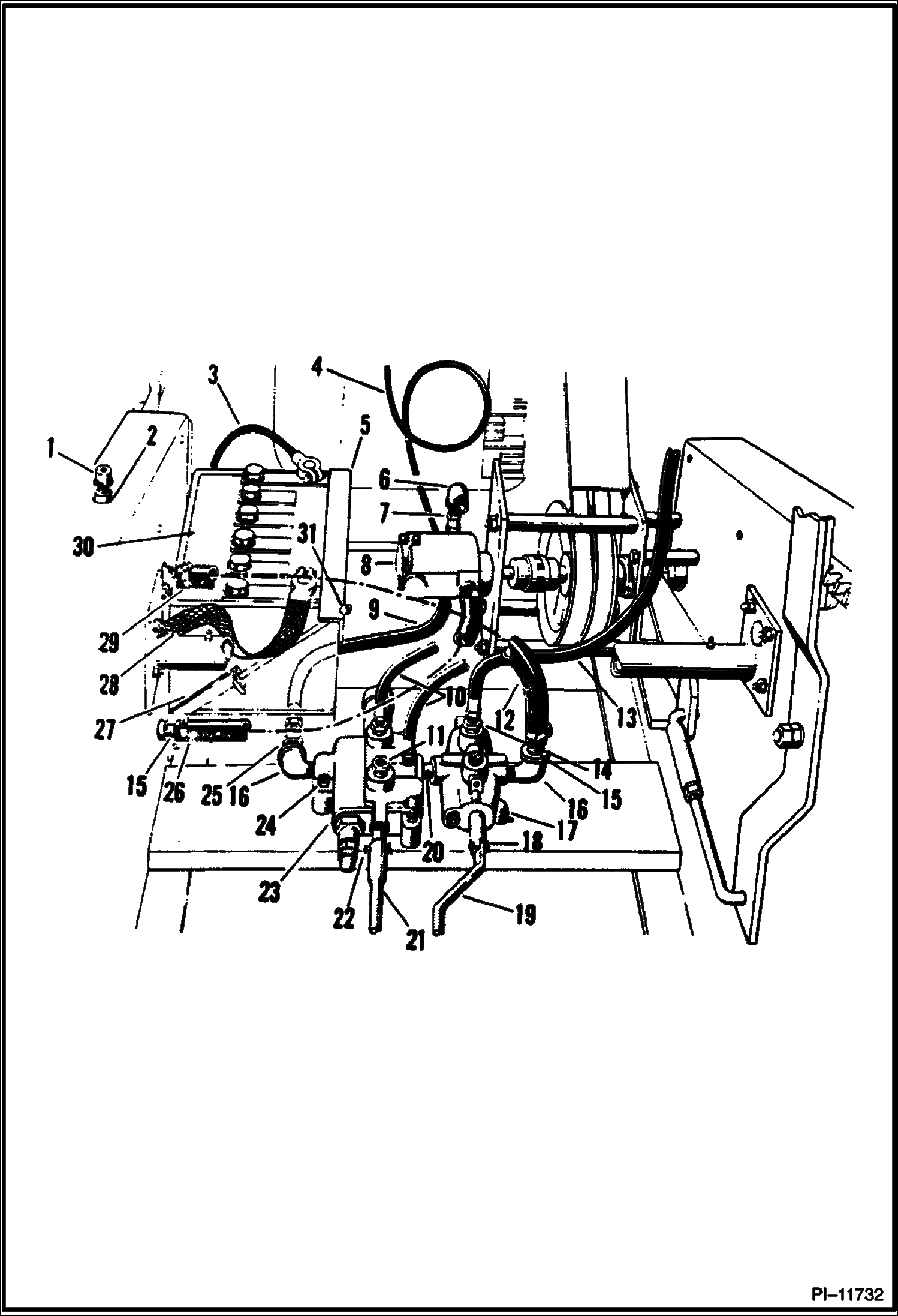 Схема запчастей Bobcat 200s - MAIN FRAME HYDRAULIC CIRCUITRY HYDRAULIC SYSTEM