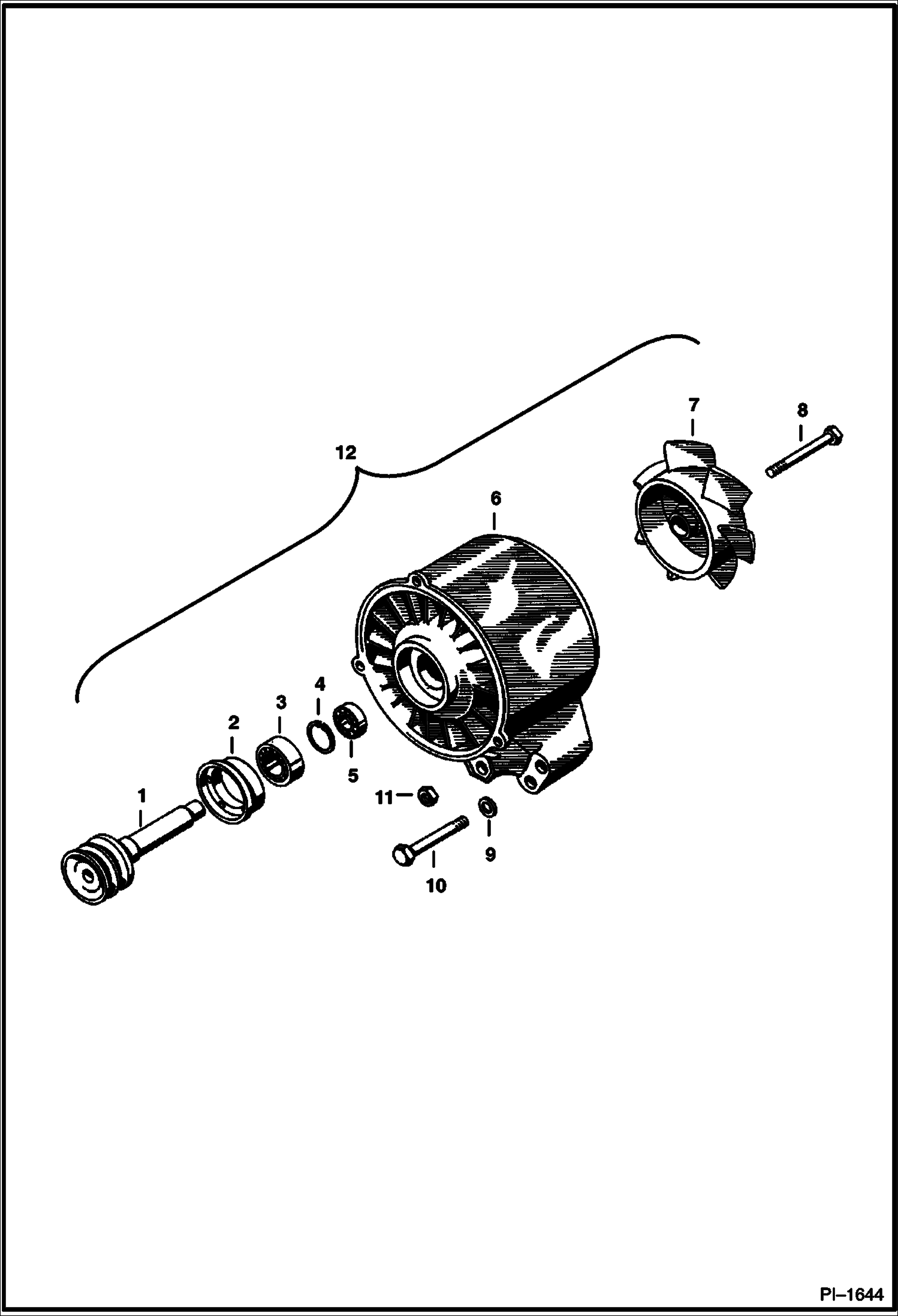 Схема запчастей Bobcat 600s - AIR BLOWER (Deutz 411) POWER UNIT