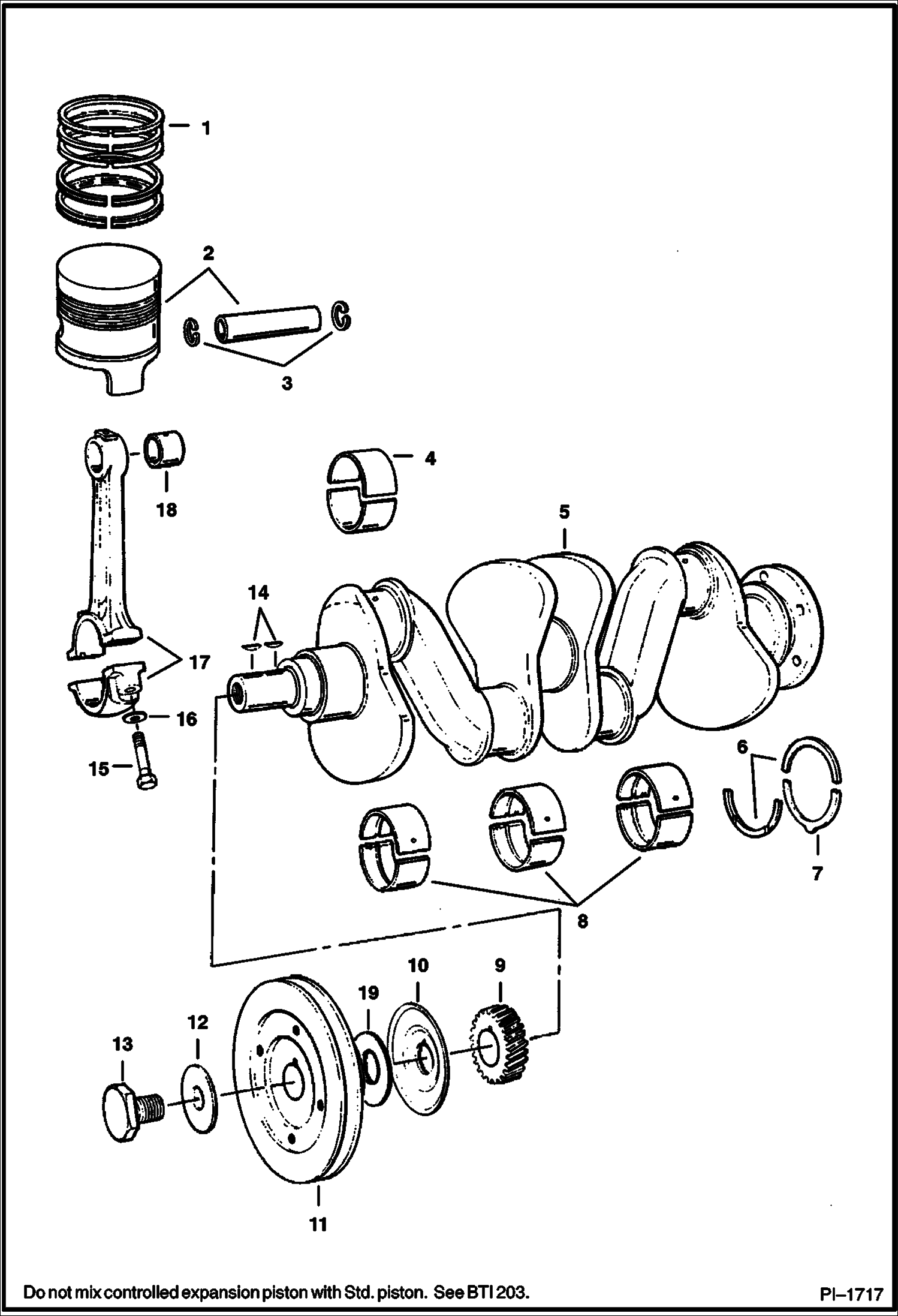 Схема запчастей Bobcat 800s - CRANKSHAFT POWER UNIT