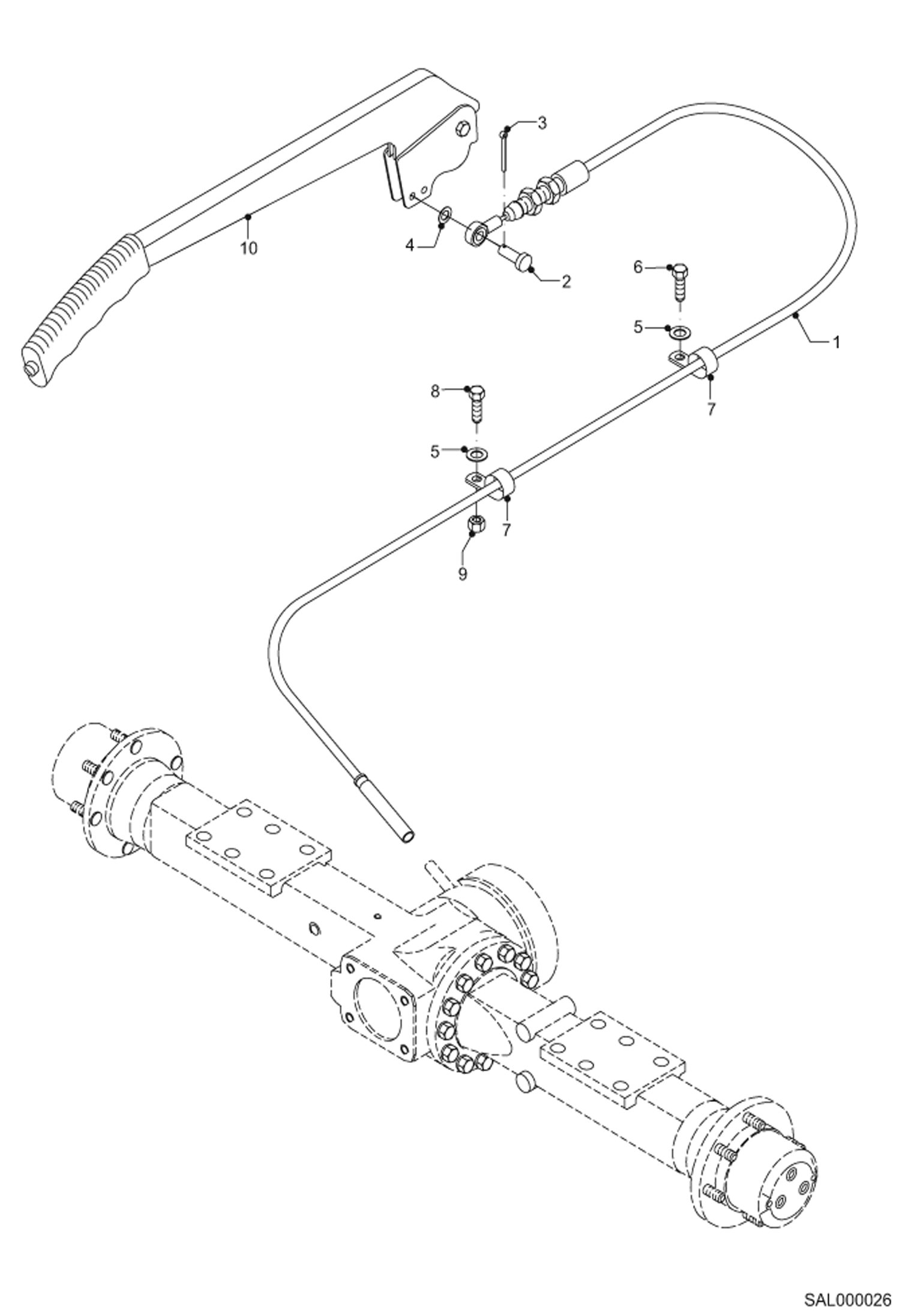 Схема запчастей Bobcat AL440 - PARKING BRAKE HYDRAULIC INSTALLATION