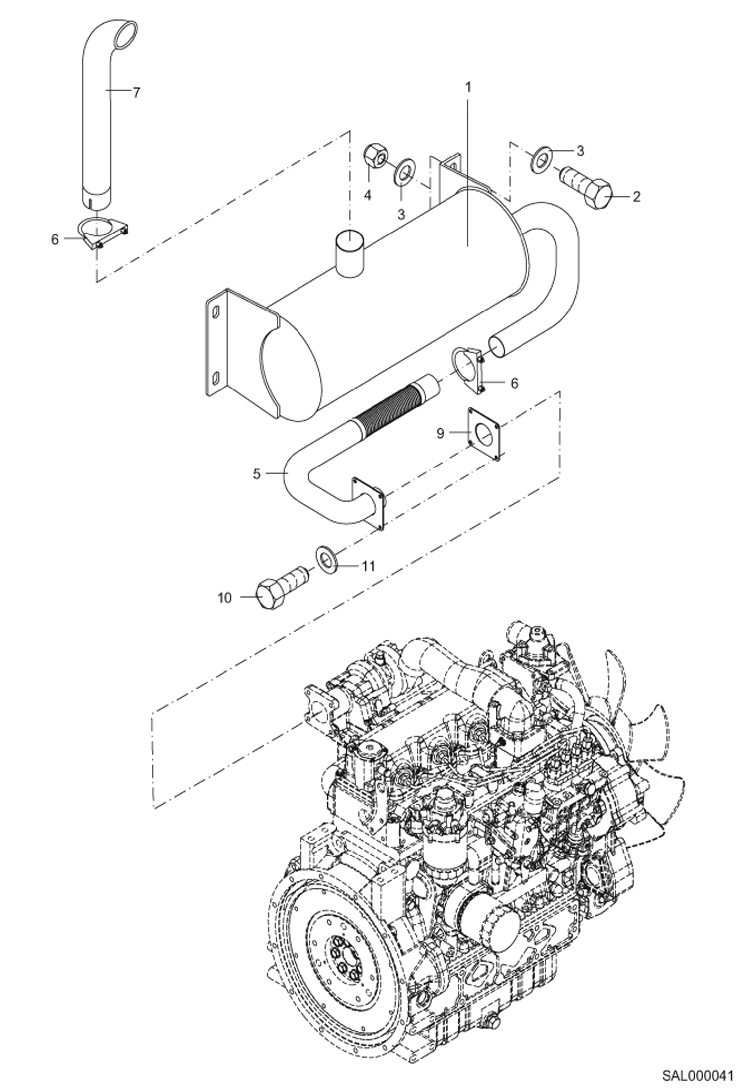 Схема запчастей Bobcat AL440 - EXHAUST POWER UNIT