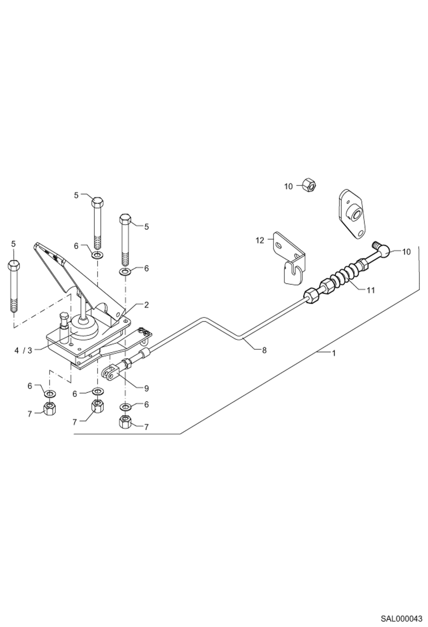 Схема запчастей Bobcat AL350 - PEDAL ACCELERATOR POWER UNIT