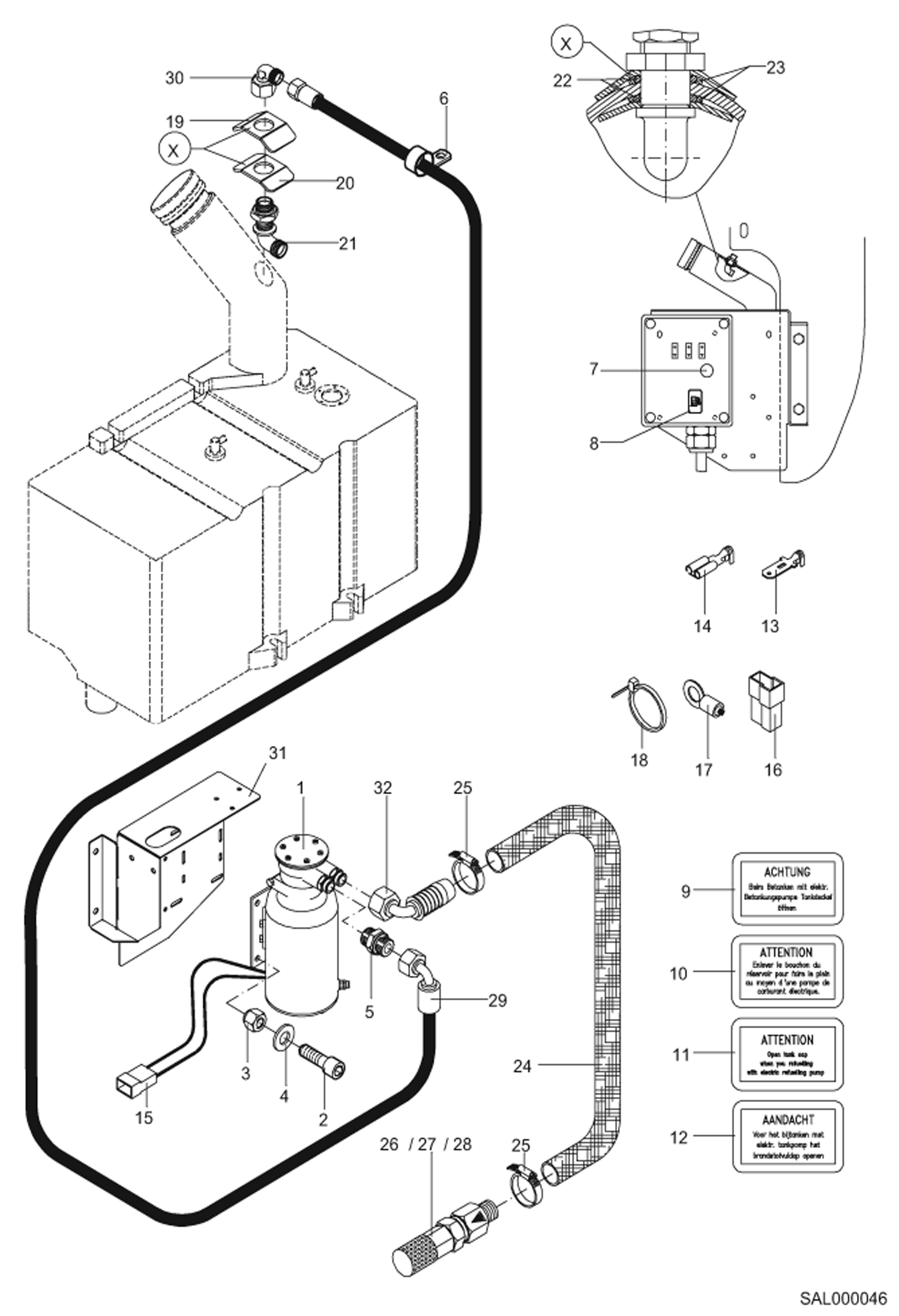 Схема запчастей Bobcat AL275 - REFILLING PUMP POWER UNIT