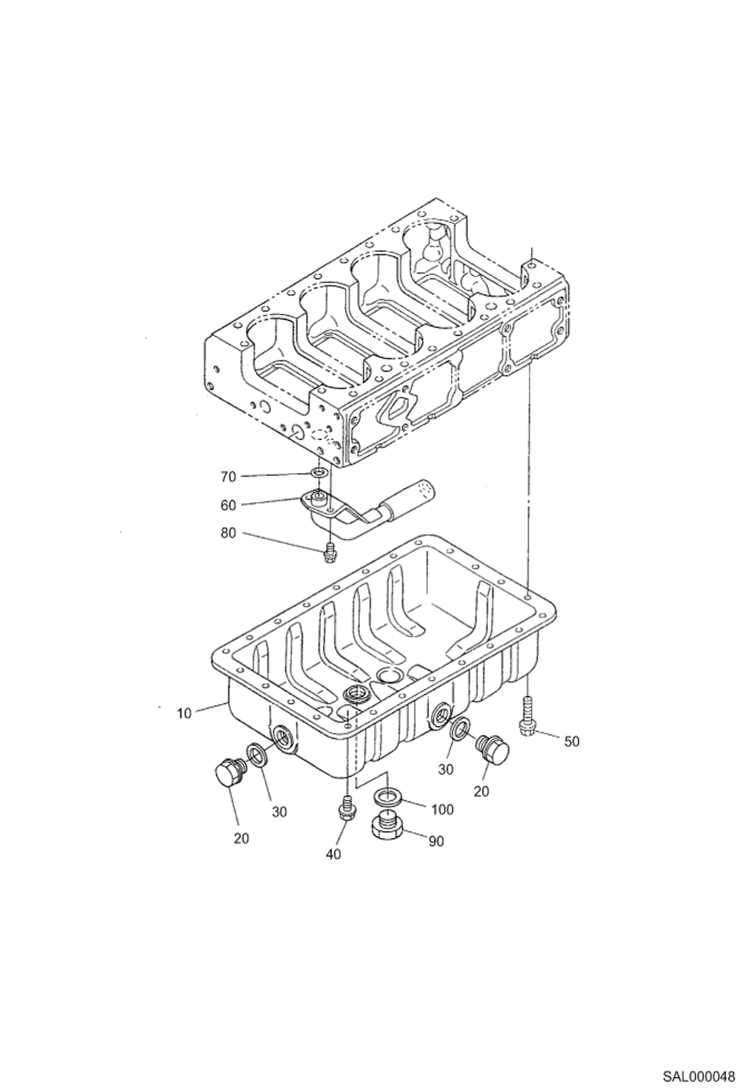 Схема запчастей Bobcat AL440 - OIL PAN POWER UNIT