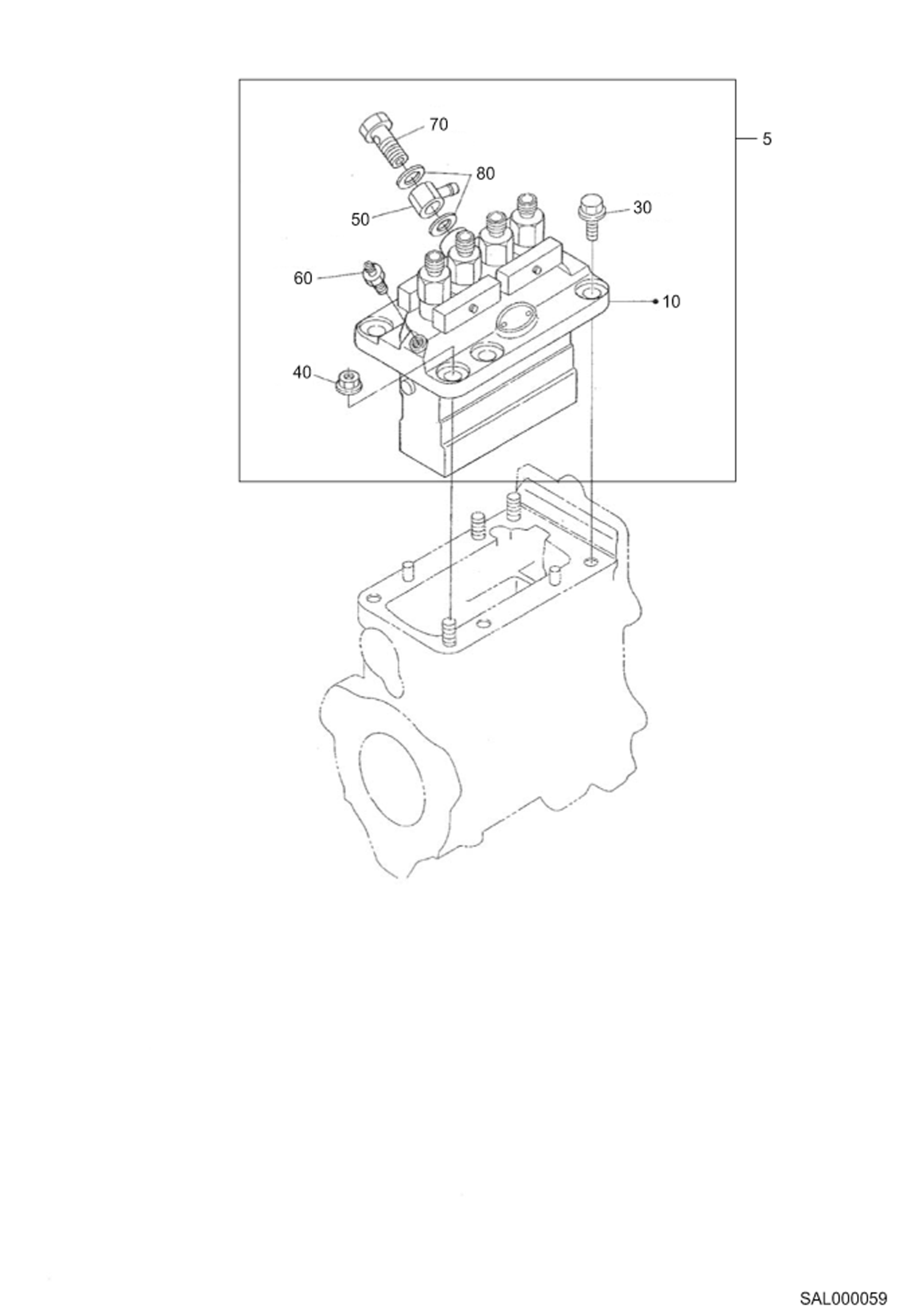 Схема запчастей Bobcat AL440 - INJECTION PUMP POWER UNIT