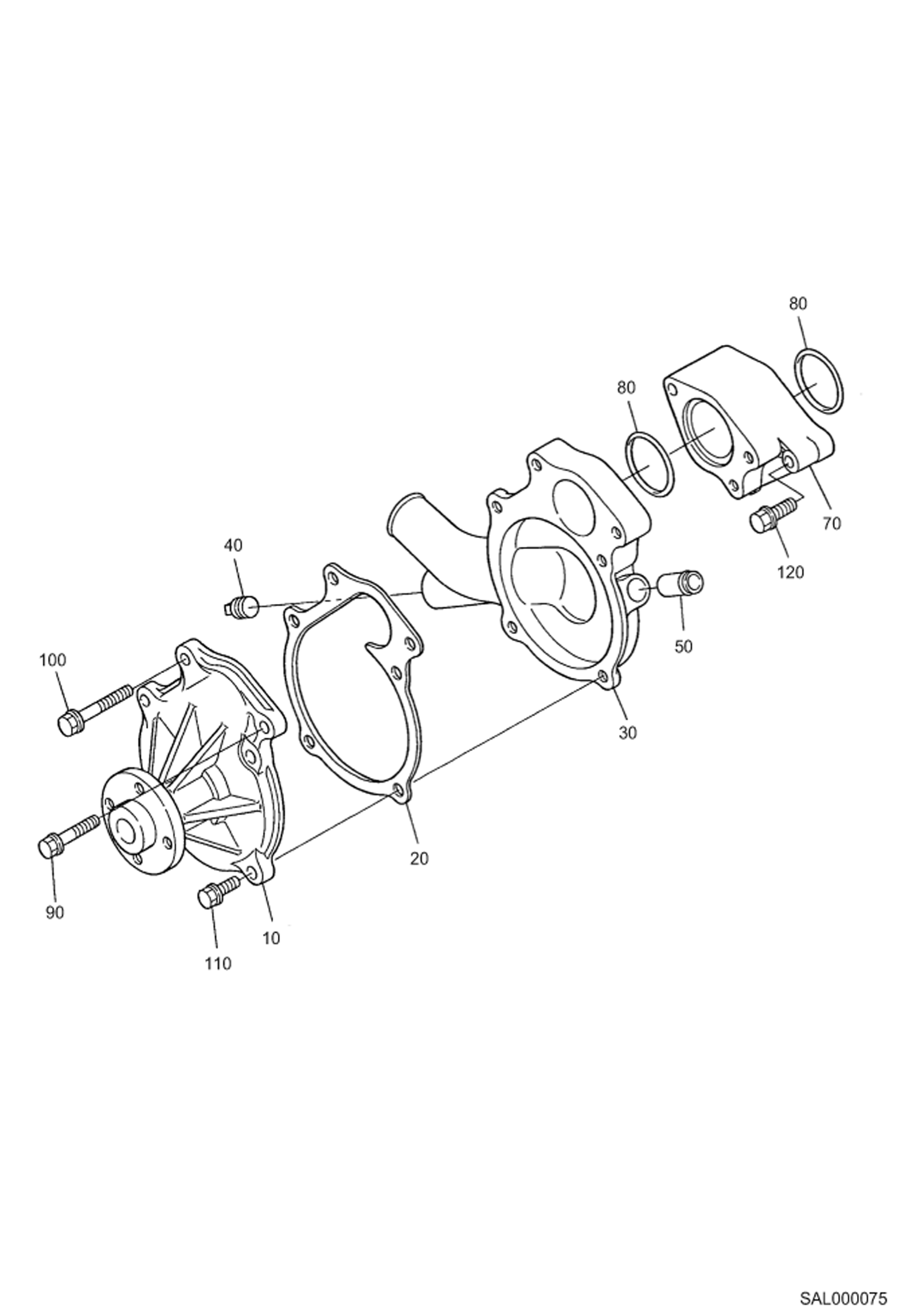 Схема запчастей Bobcat AL350 - WATER PUMP POWER UNIT