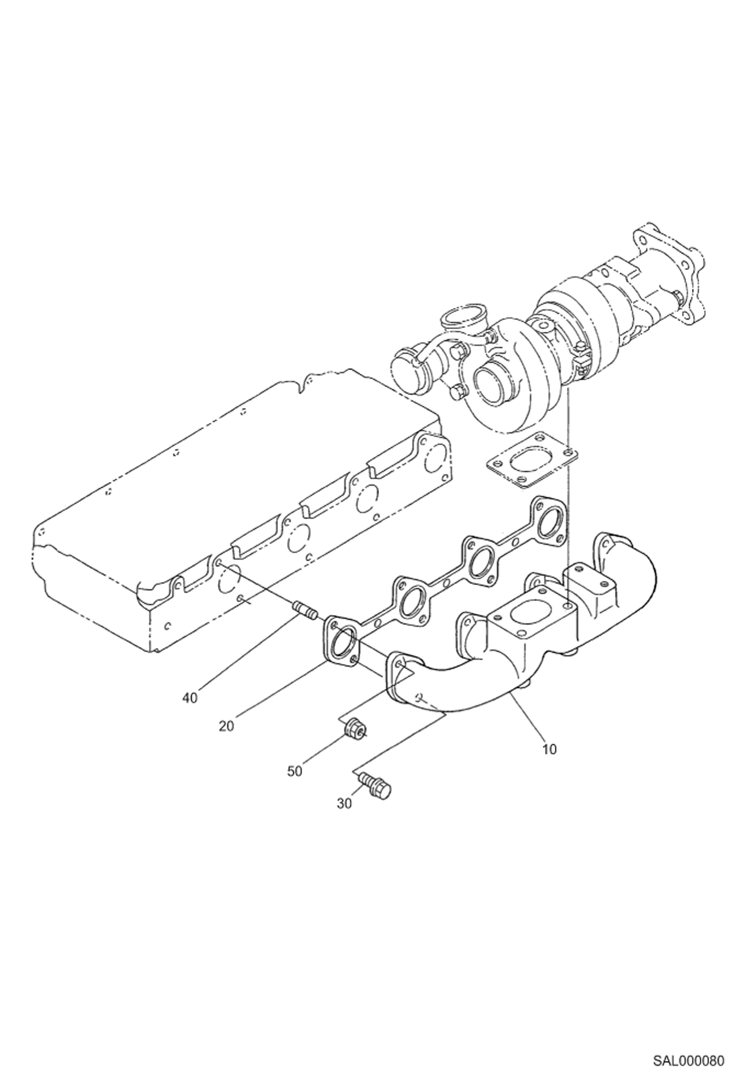 Схема запчастей Bobcat AL440 - EXHAUST MANIFOLD POWER UNIT