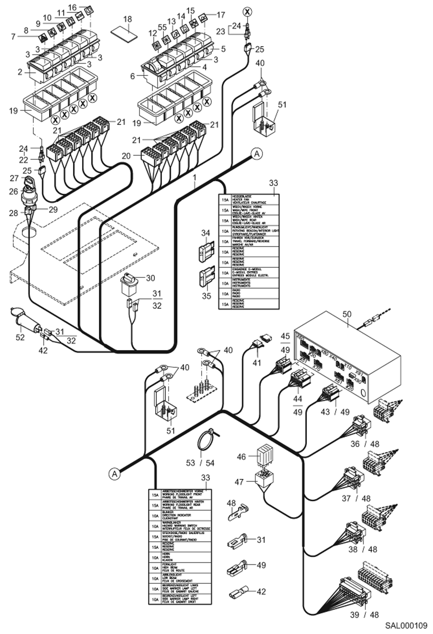 Схема запчастей Bobcat AL440 - CONSOLE ELECTRIC INSTALLATION