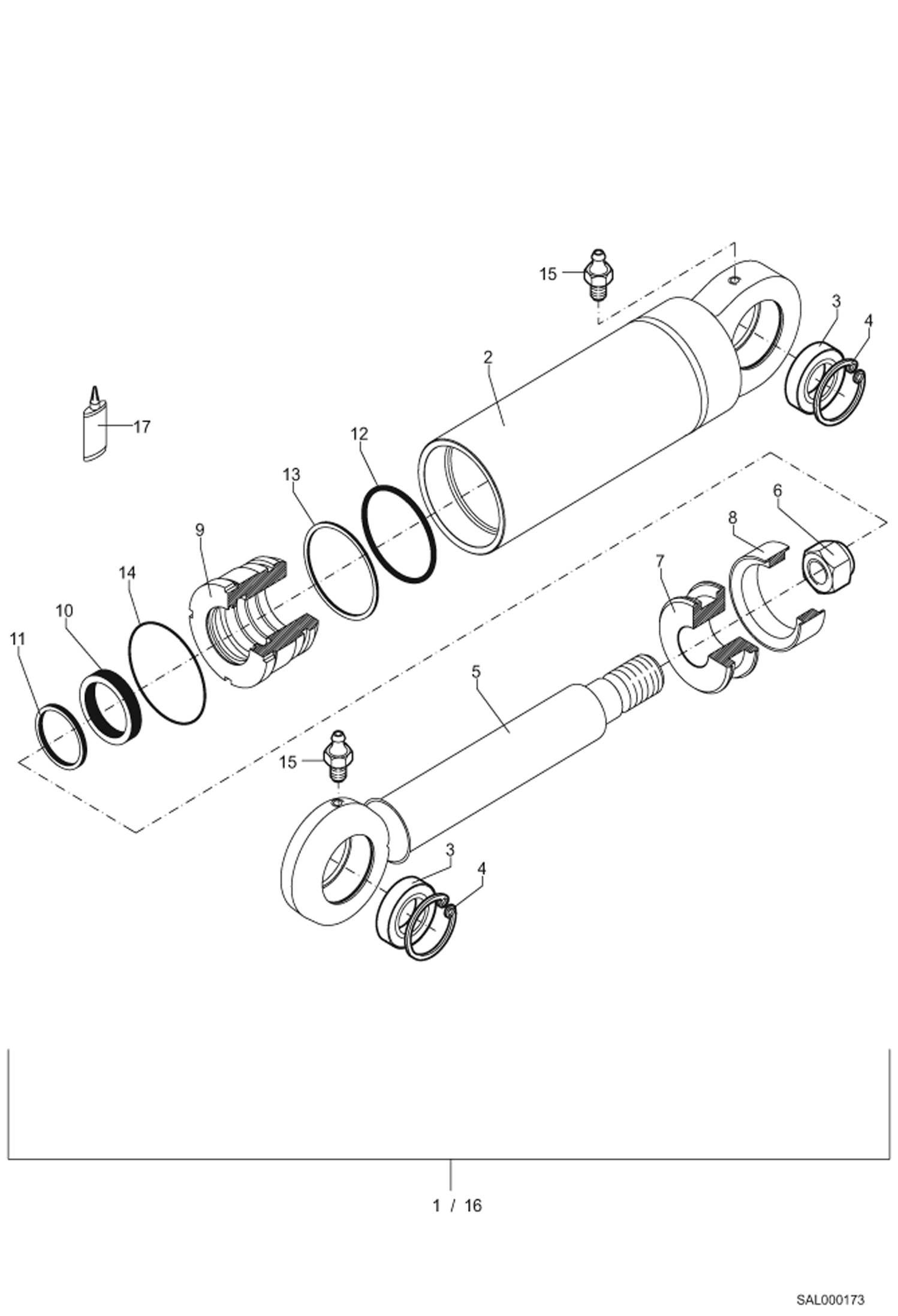 Схема запчастей Bobcat AL350 - LIFTING FRAME CYLINDER HYDRAULIC INSTALLATION