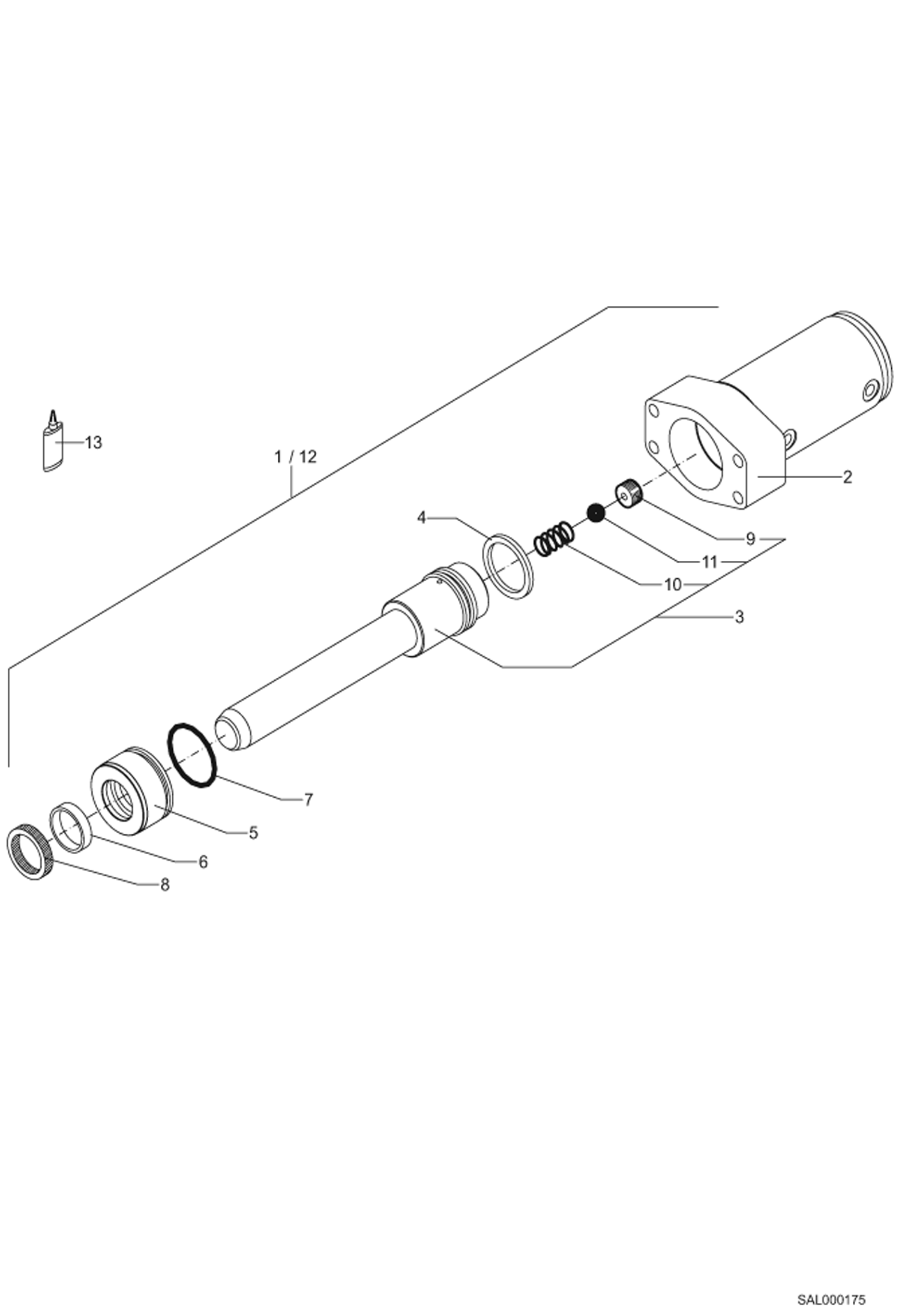 Схема запчастей Bobcat AL350 - QUICK MOUNT HITCH CYLINDER HYDRAULIC INSTALLATION