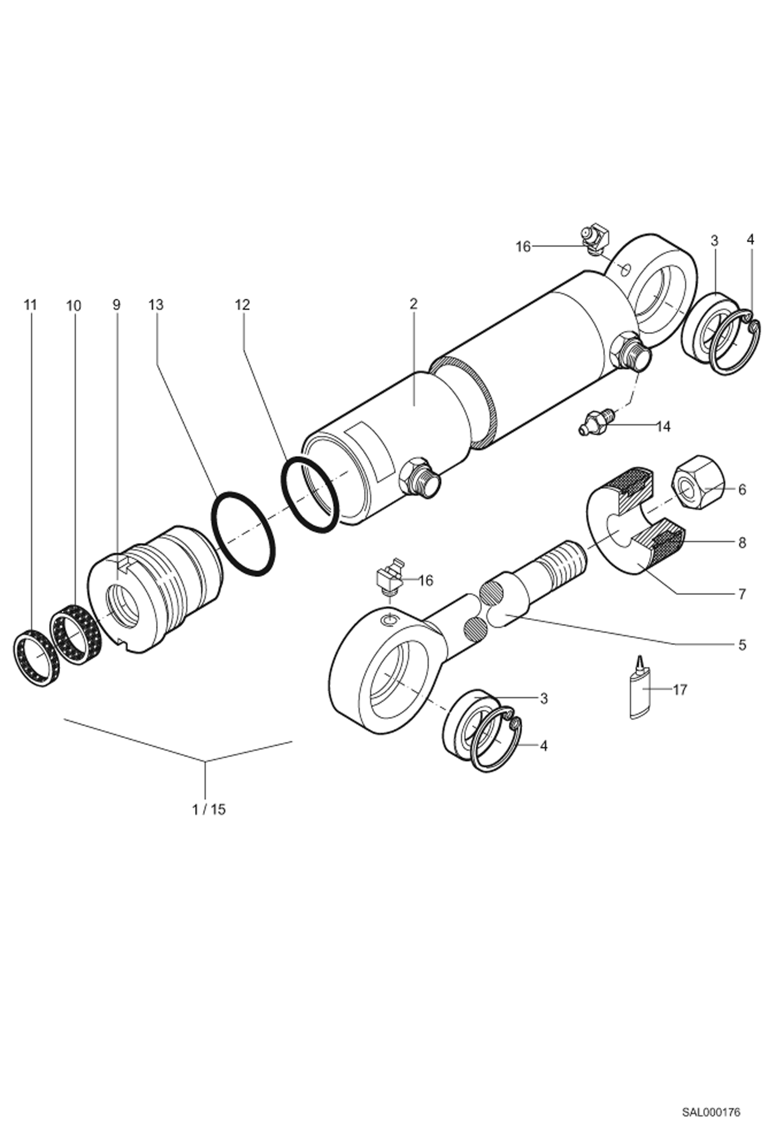 Схема запчастей Bobcat AL275 - 4 IN 1 SHOVEL CYLINDER Навесное оборудование