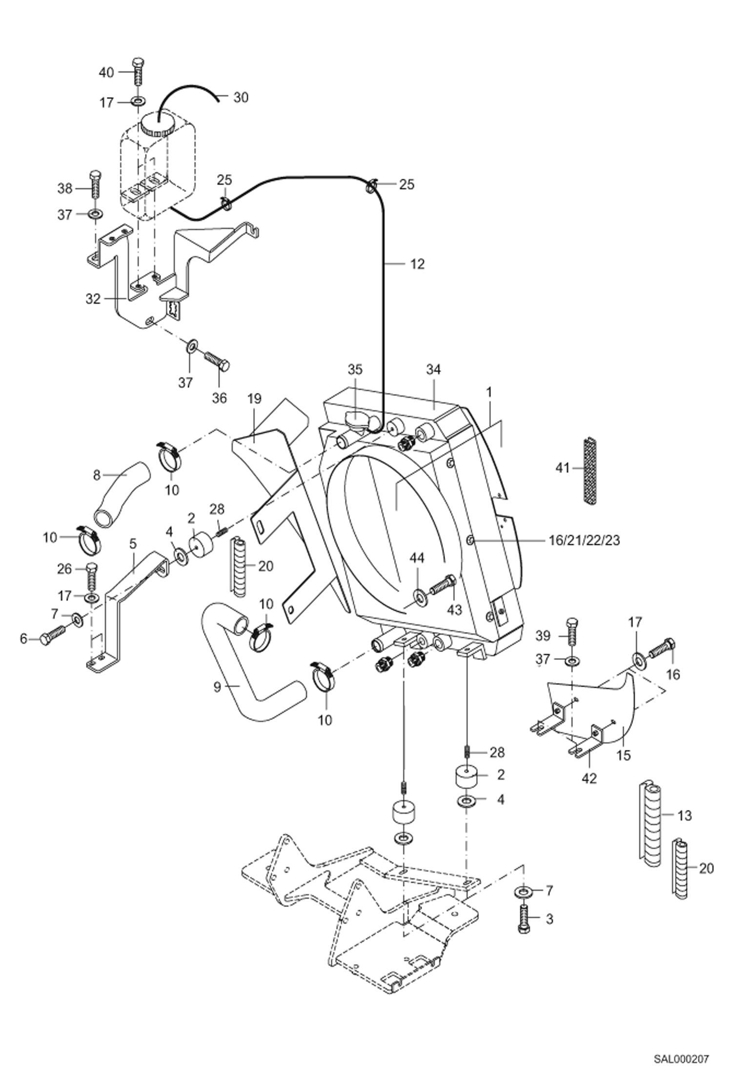 Схема запчастей Bobcat AL275 - COMBINED COOLER POWER UNIT