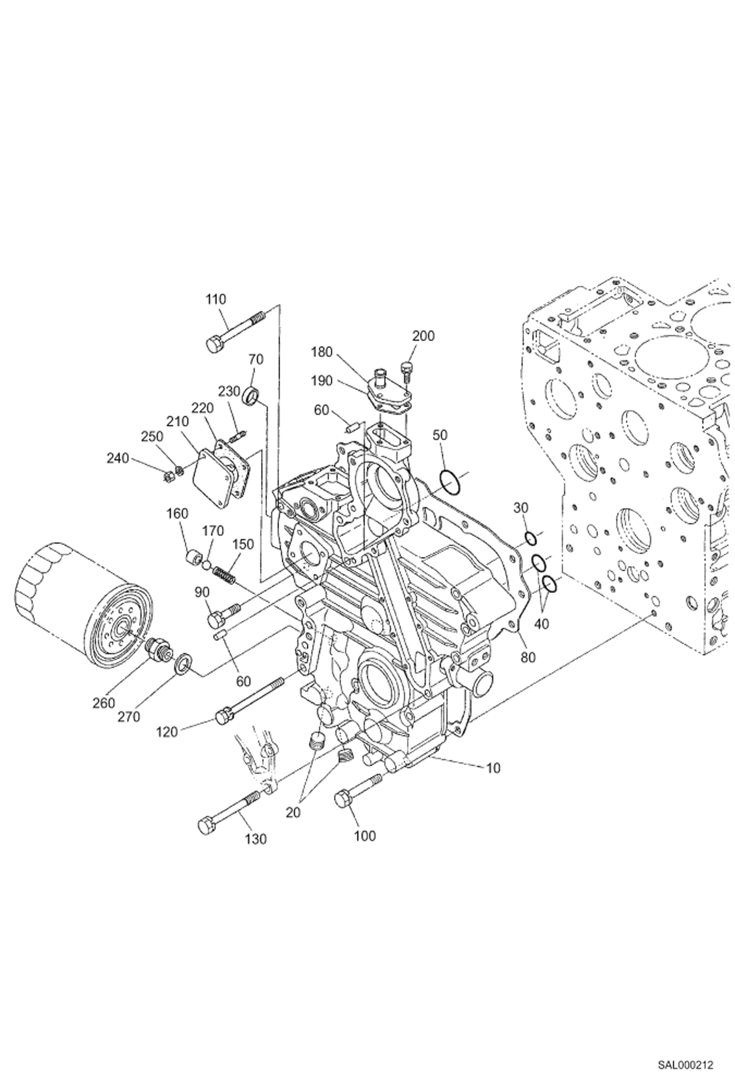 Схема запчастей Bobcat AL275 - GEAR CASE POWER UNIT