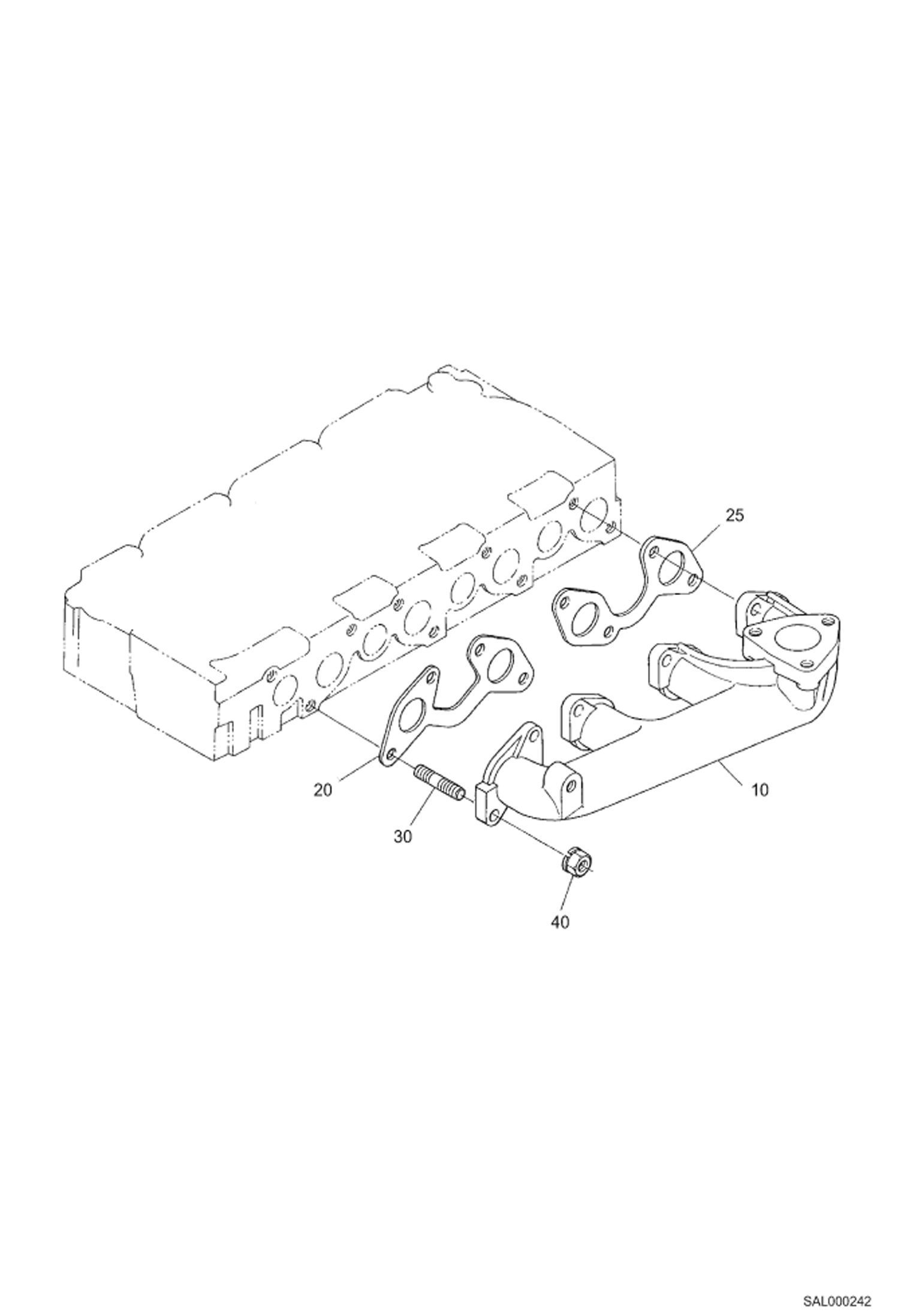 Схема запчастей Bobcat AL275 - EXHAUST MANIFOLD POWER UNIT