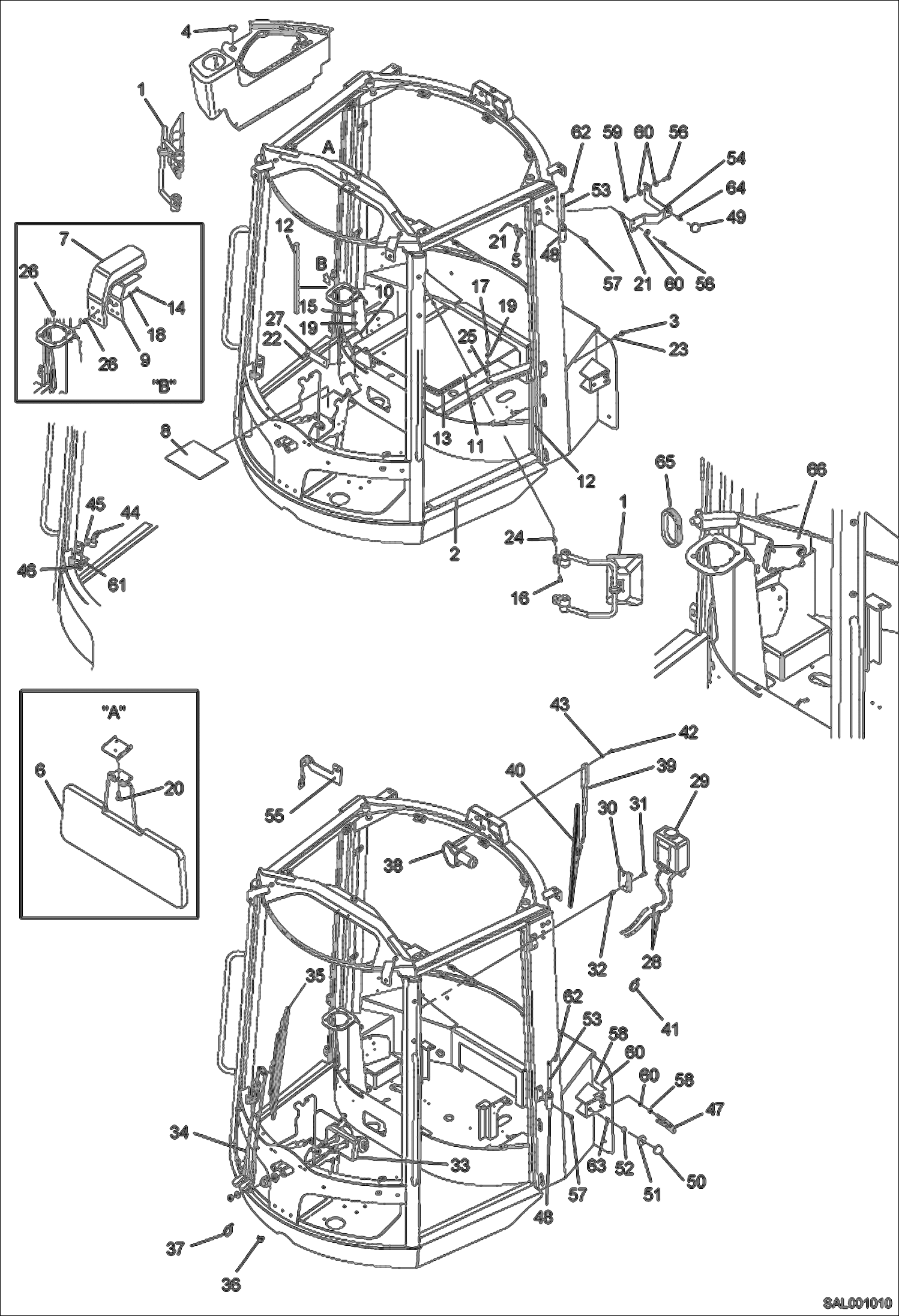 Схема запчастей Bobcat AL275 - CAB-EQUIPMENT 1 MAIN FRAME