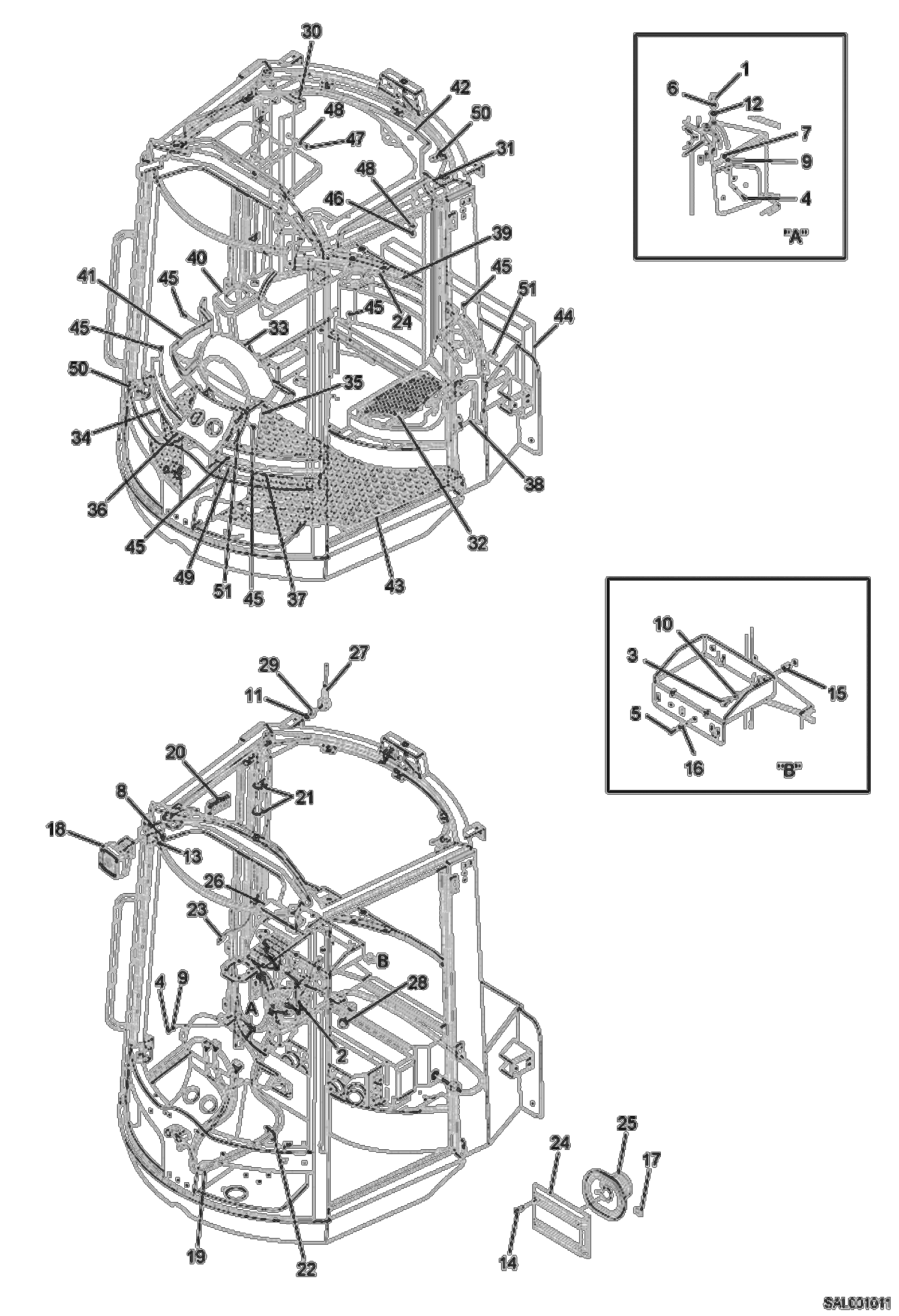 Схема запчастей Bobcat AL440 - CAB-EQUIPMENT 2 MAIN FRAME