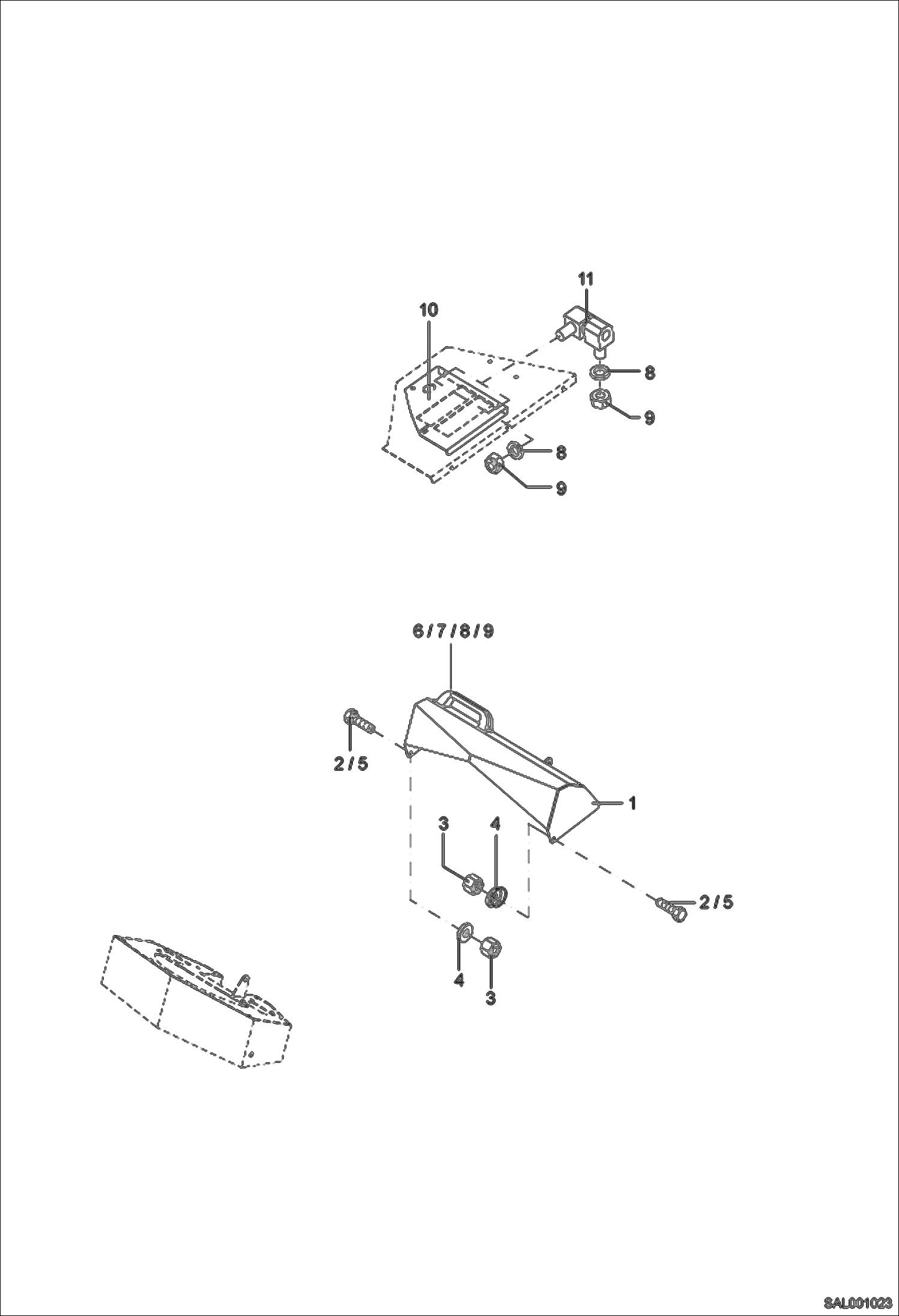 Схема запчастей Bobcat AL275 - DASH BOARD VANDALISM PROTECTION Canopy MAIN FRAME