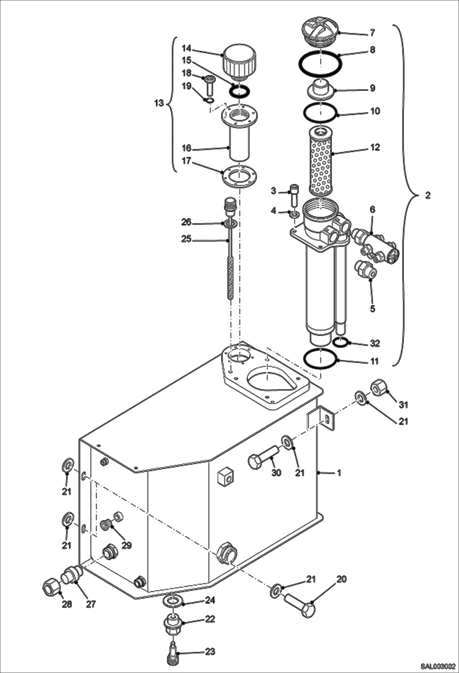 Схема запчастей Bobcat AL275 - HYDRAULIC OIL TANK HYDRAULIC INSTALLATION