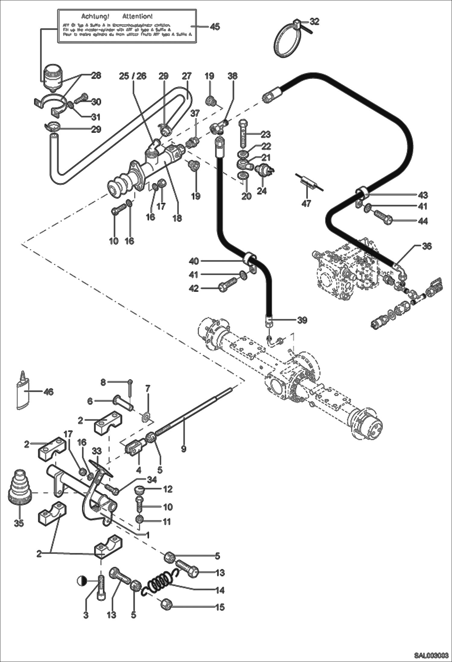 Схема запчастей Bobcat AL275 - SERVICE BRAKE HYDRAULIC INSTALLATION