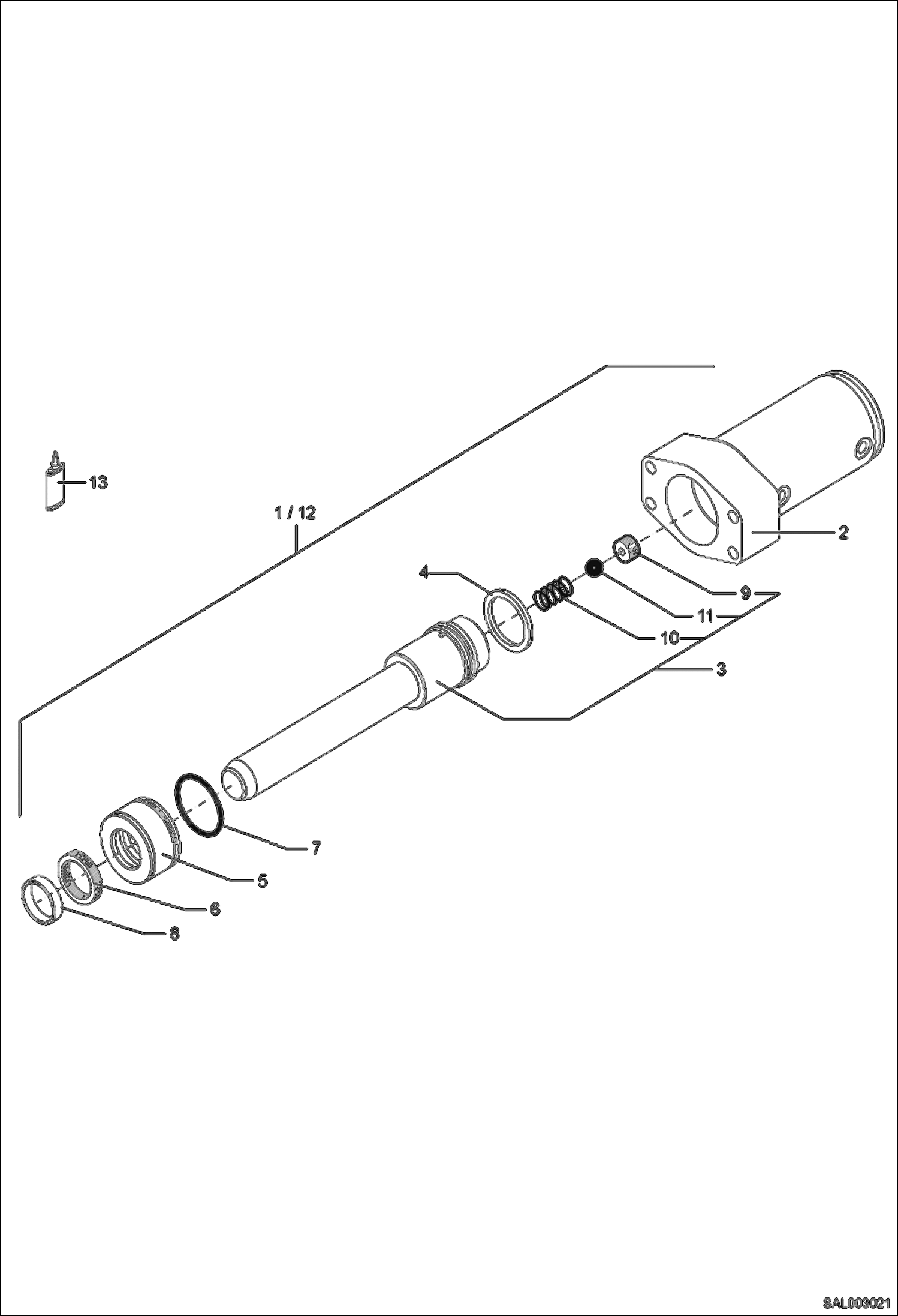 Схема запчастей Bobcat AL275 - QUICK MOUNT HITCH CYLINDER Z 55/35 HYDRAULIC INSTALLATION