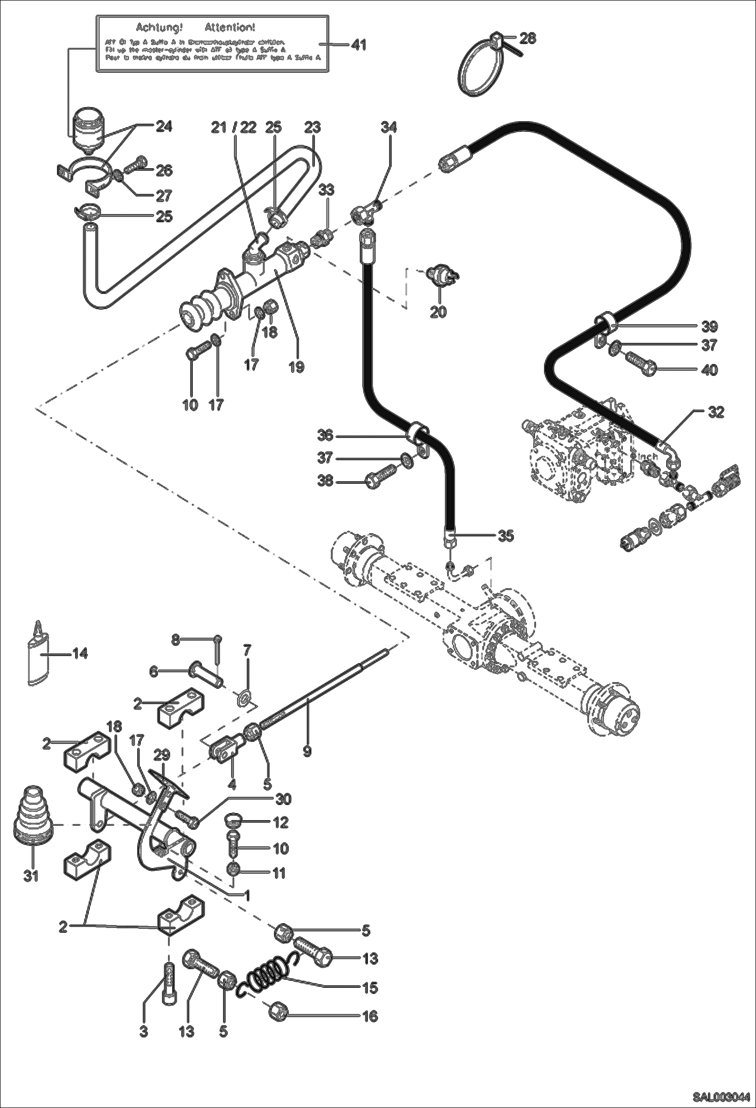 Схема запчастей Bobcat AL440 - SERVICE BRAKE 36 km/h Fast Travel Version HYDRAULIC INSTALLATION