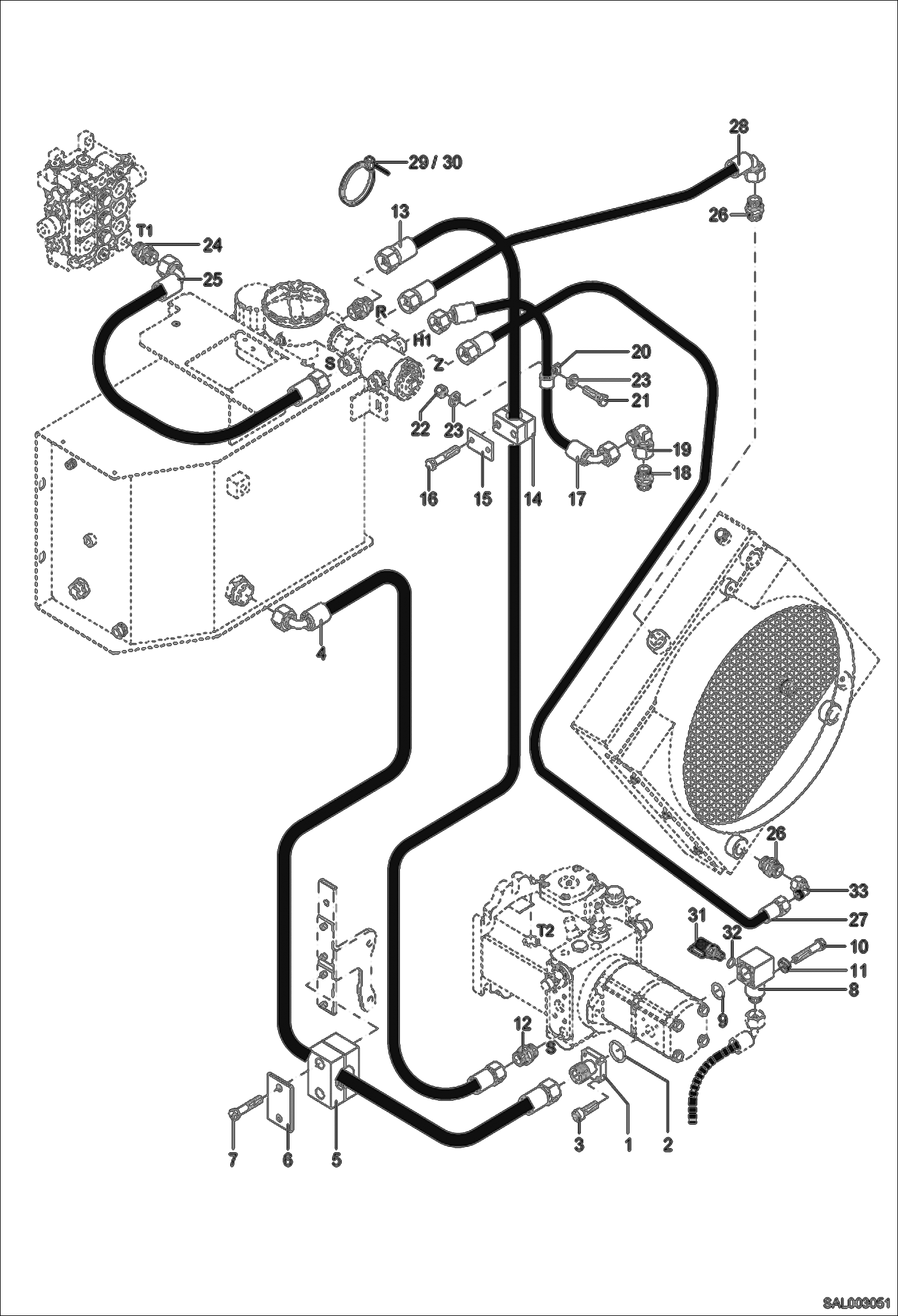 Схема запчастей Bobcat AL440 - LOADING EQUIPMENT 2 HYDRAULIC INSTALLATION