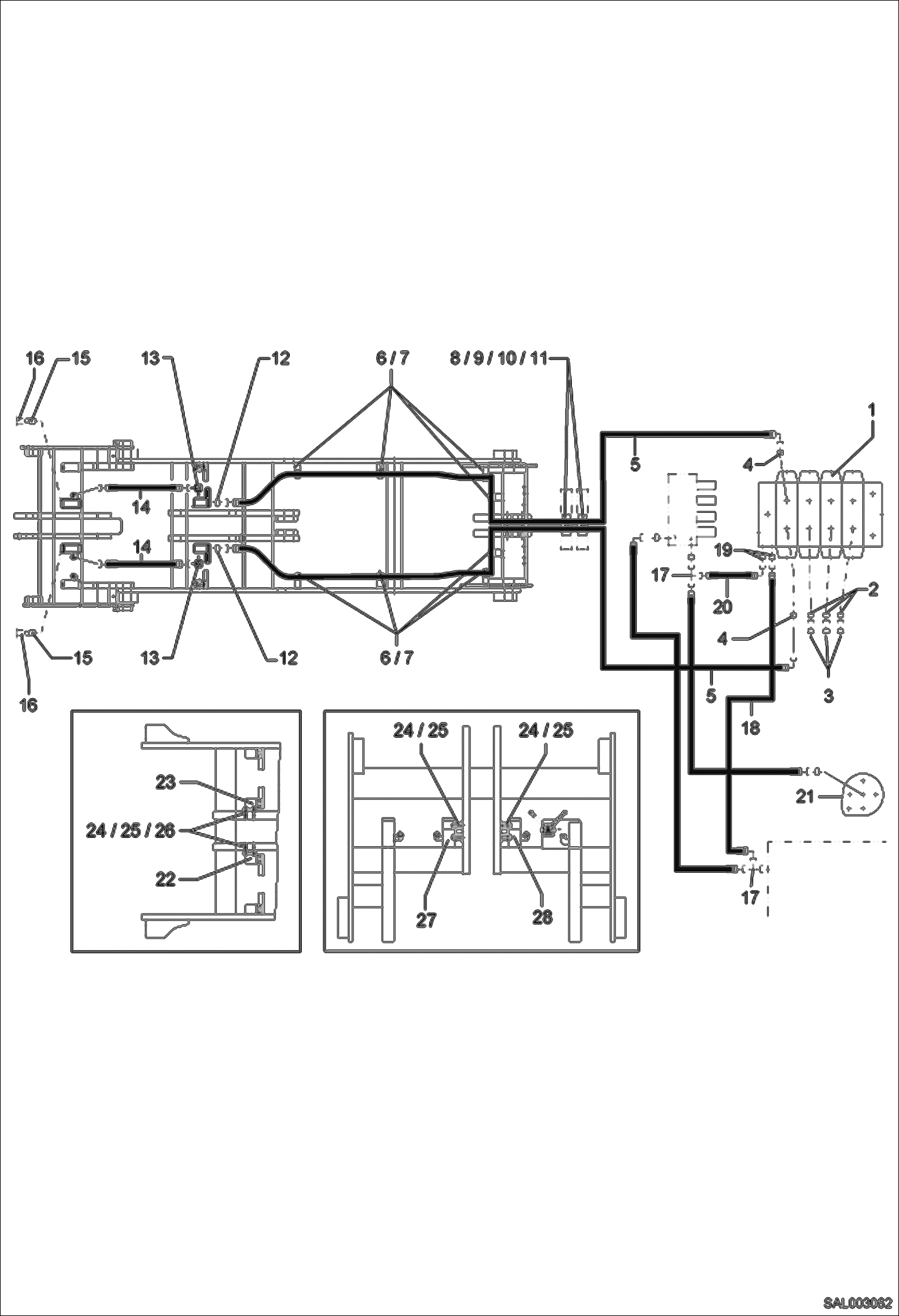 Схема запчастей Bobcat AL275 - 4th. CONTROL CIRCUIT HYDRAULIC INSTALLATION