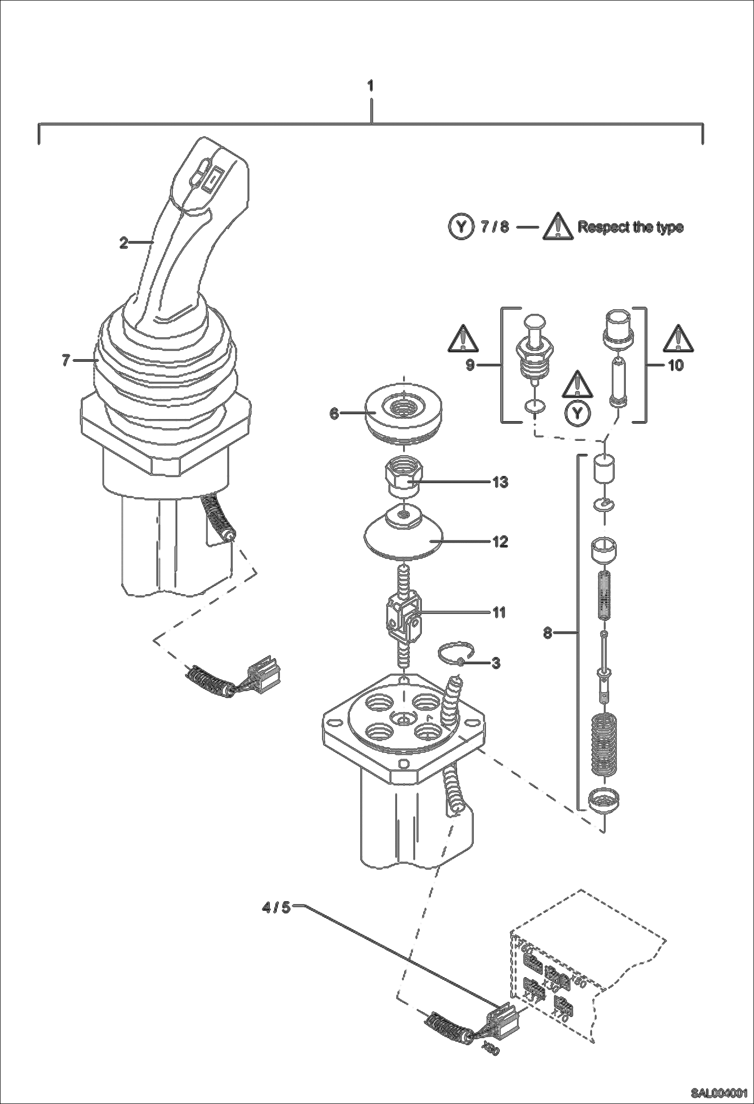 Схема запчастей Bobcat AL275 - REMOTE CONTROL VALVE With Control Valve 5520661873 ELECTRIC INSTALLATION