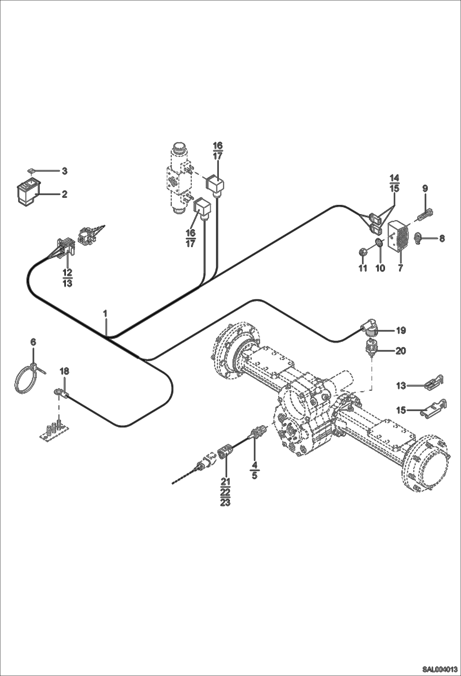 Схема запчастей Bobcat AL350 - 2-STAGE GEARBOX ELECTRIC INSTALLATION