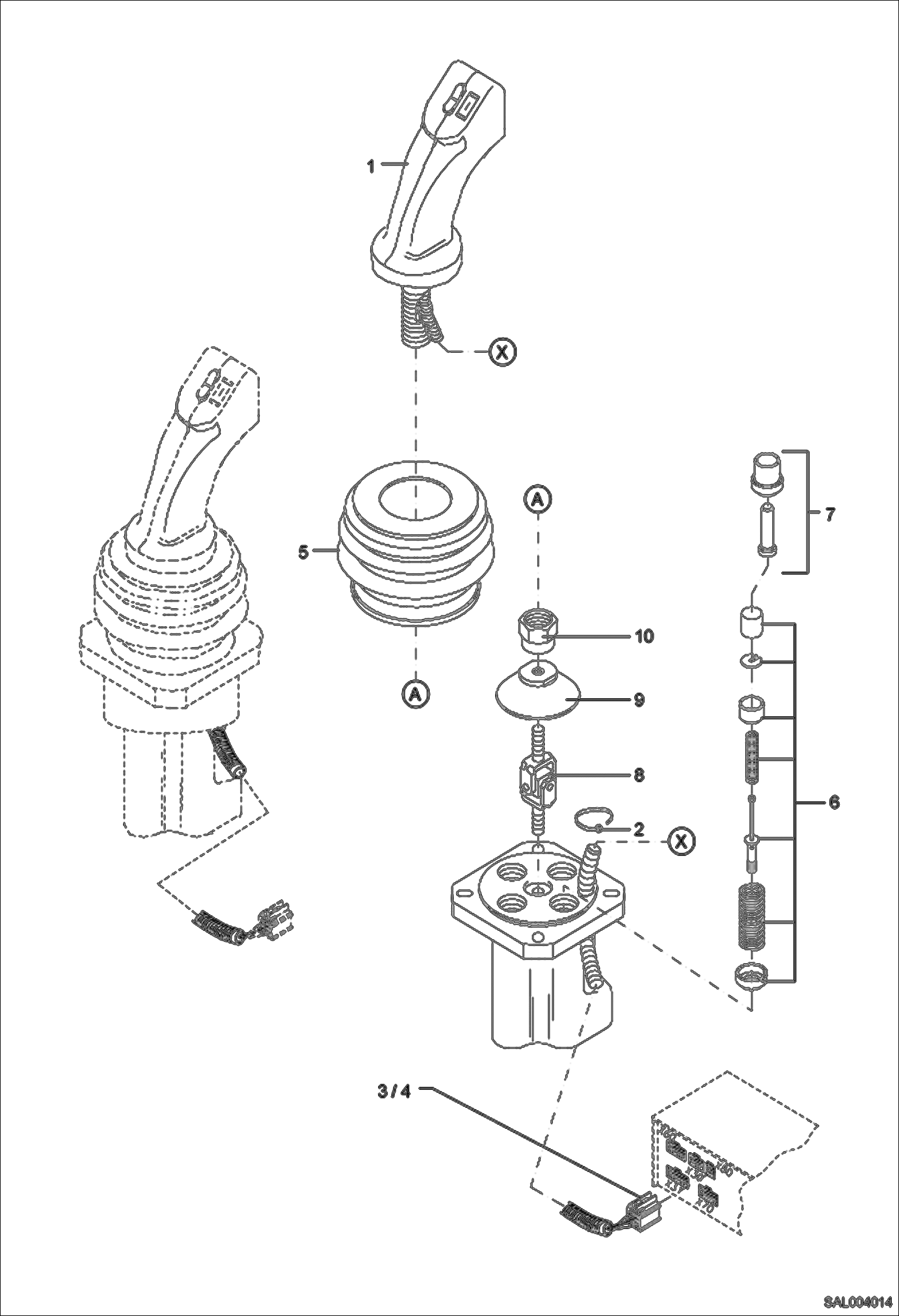 Схема запчастей Bobcat AL350 - REMOTE CONTROL VALVE 5369661308 ELECTRIC INSTALLATION