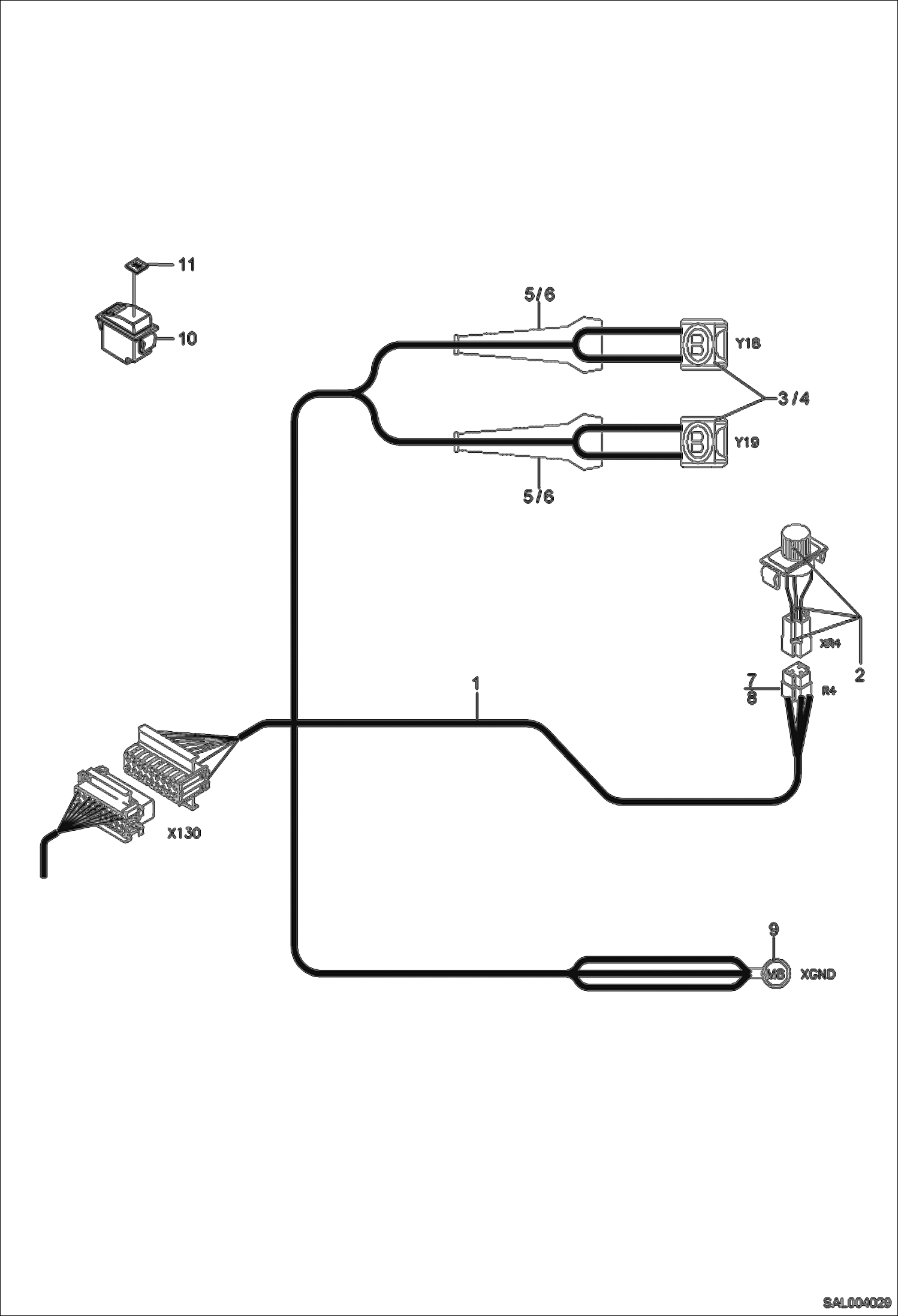 Схема запчастей Bobcat AL275 - 4th CONTROL CIRCUIT Option ELECTRIC INSTALLATION