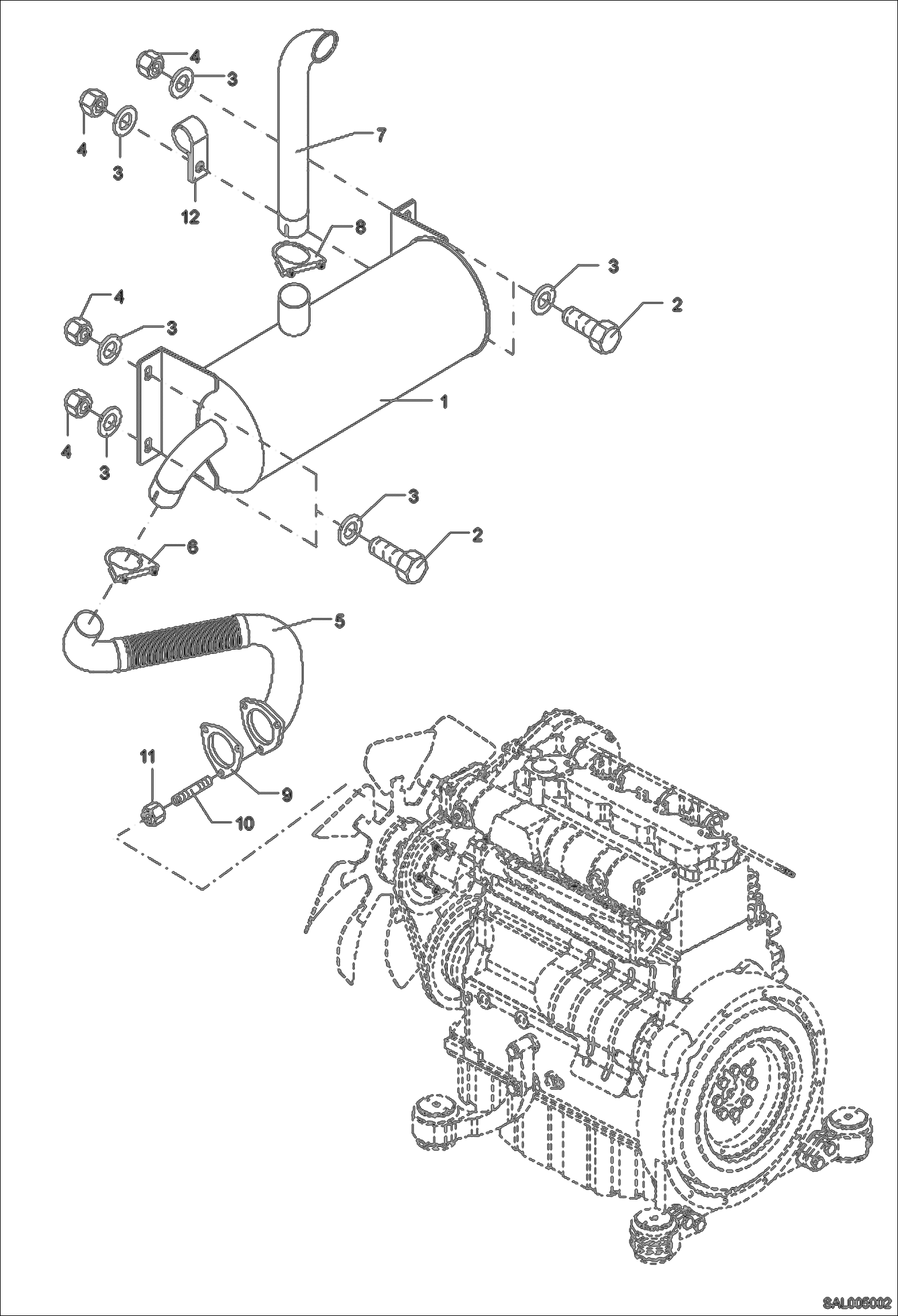 Схема запчастей Bobcat AL275 - EXHAUST POWER UNIT