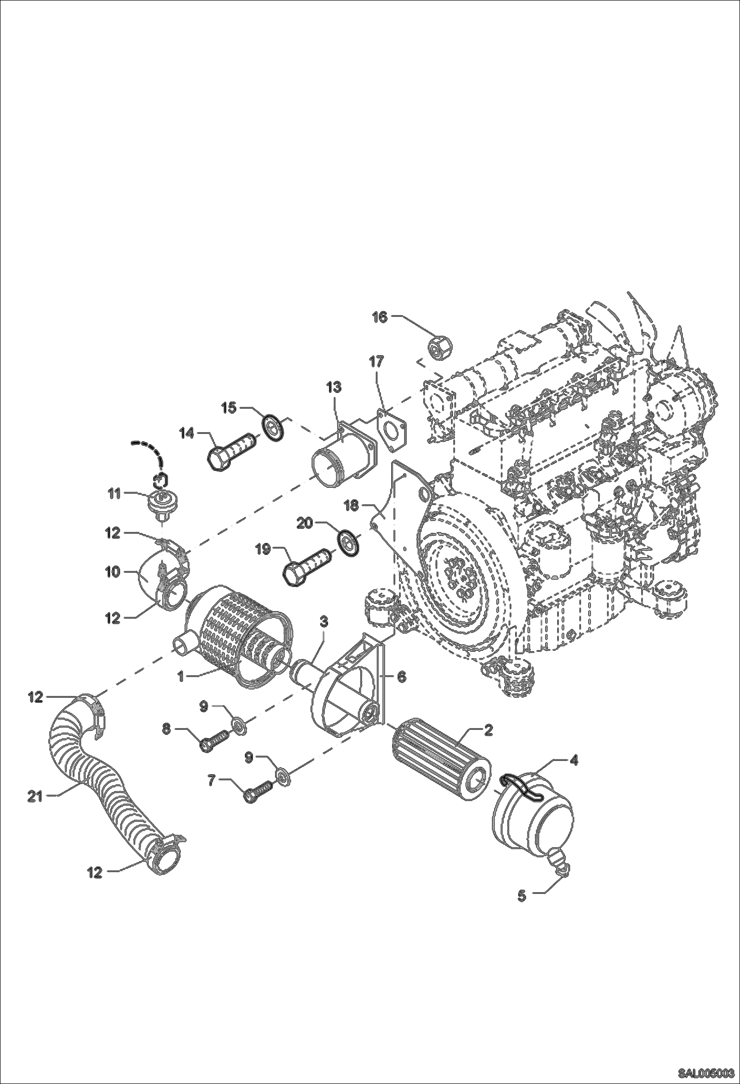 Схема запчастей Bobcat AL275 - AIR FILTER POWER UNIT